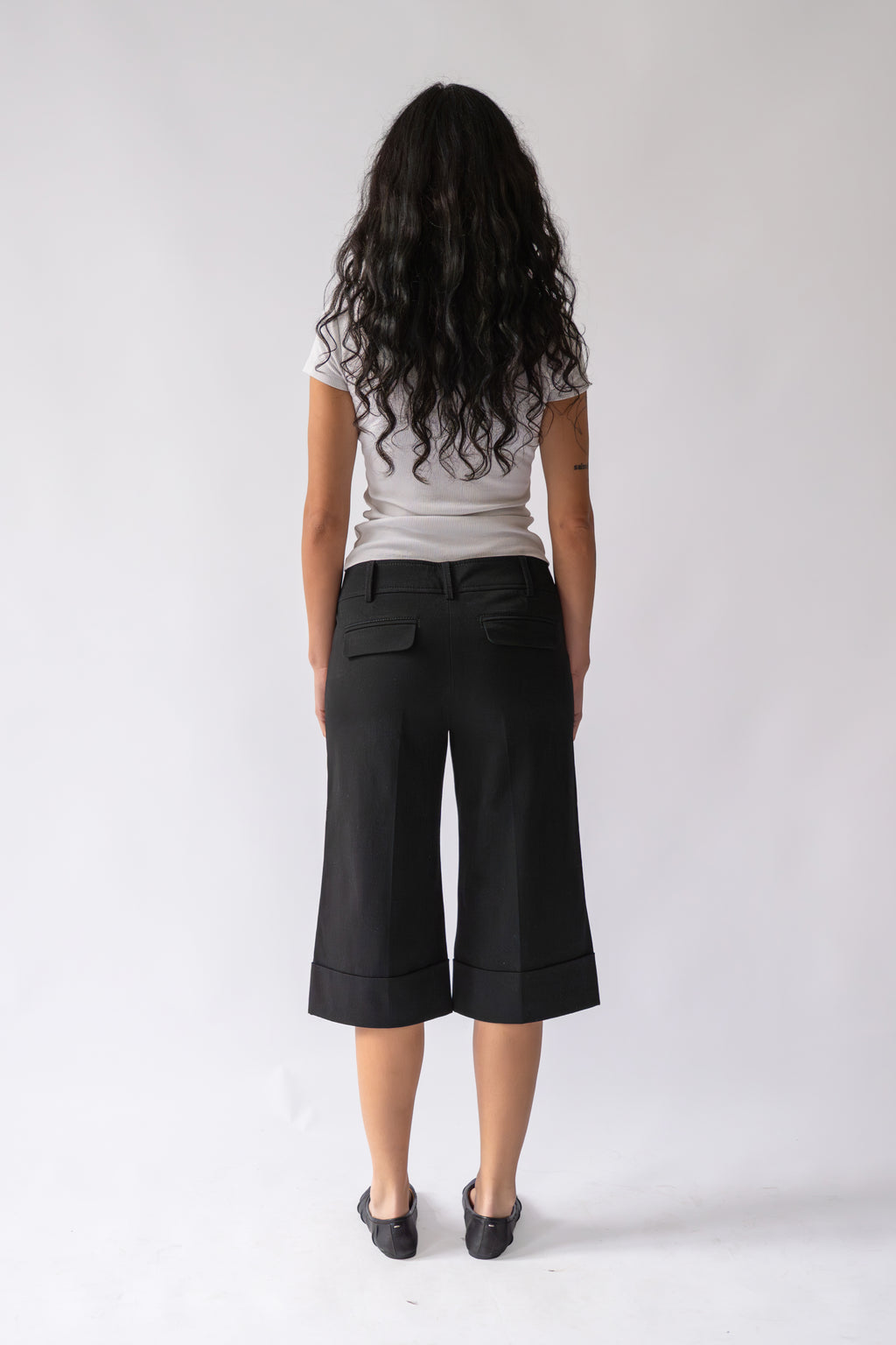 Black Wide Capri Pants
