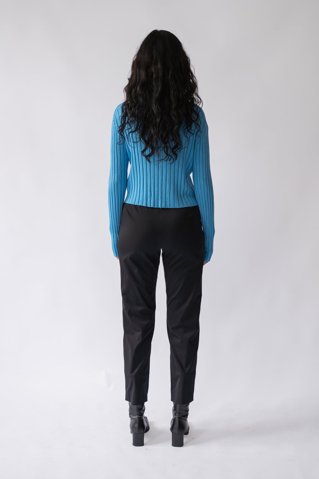 Blue Jersey Crop Top