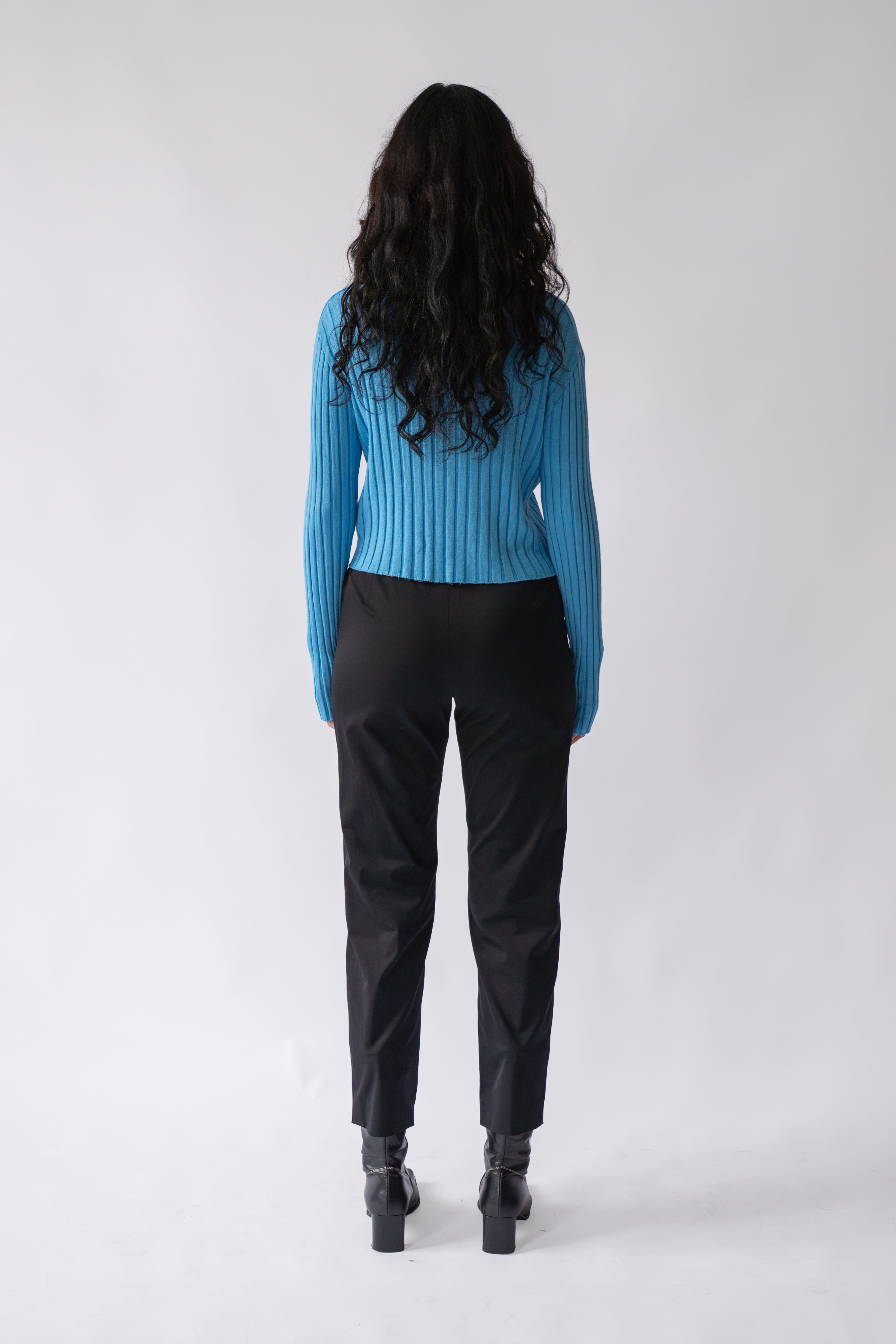 Blue Jersey Crop Top