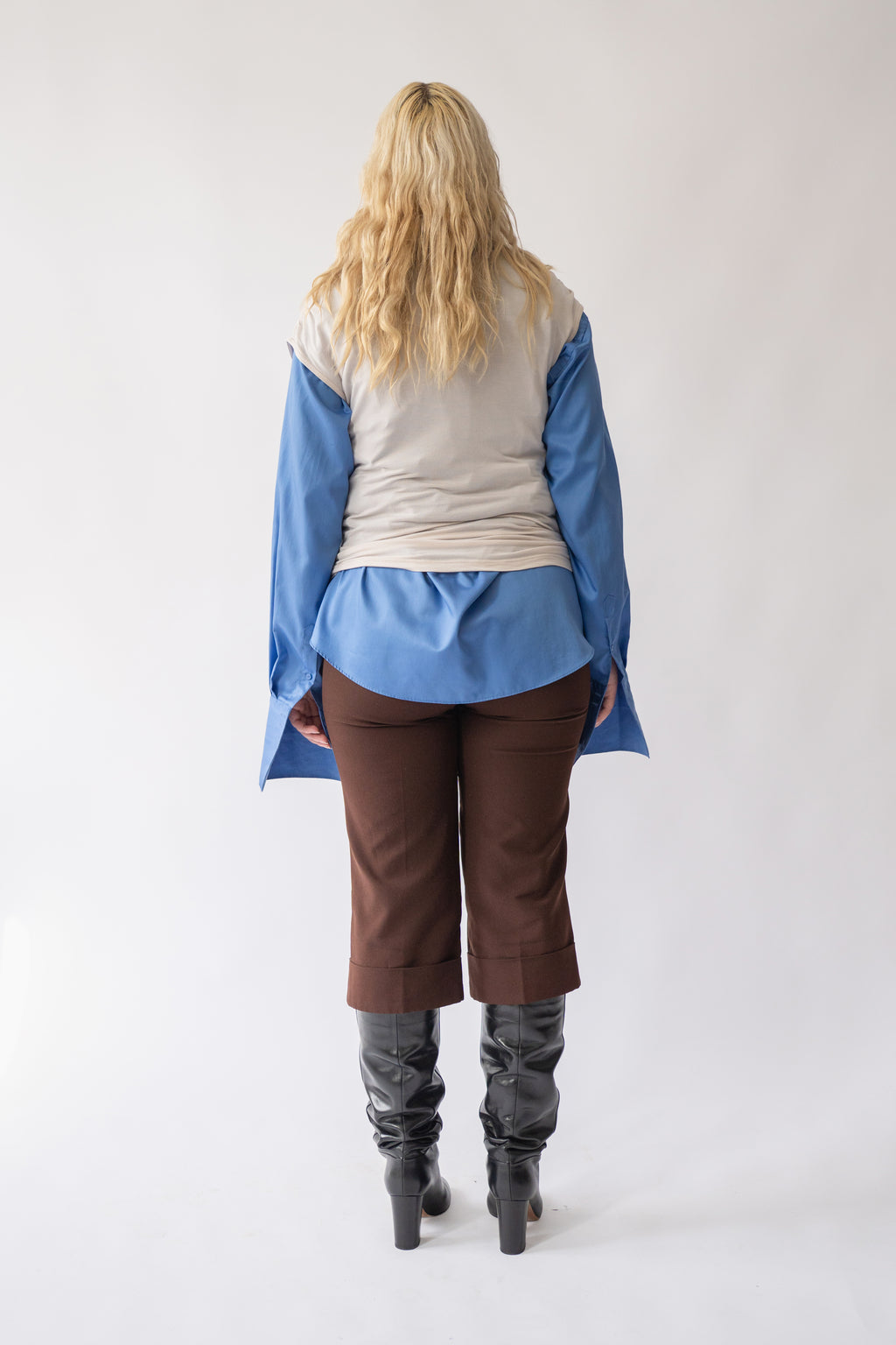 Blue Shirt Long Sleeve Outfit