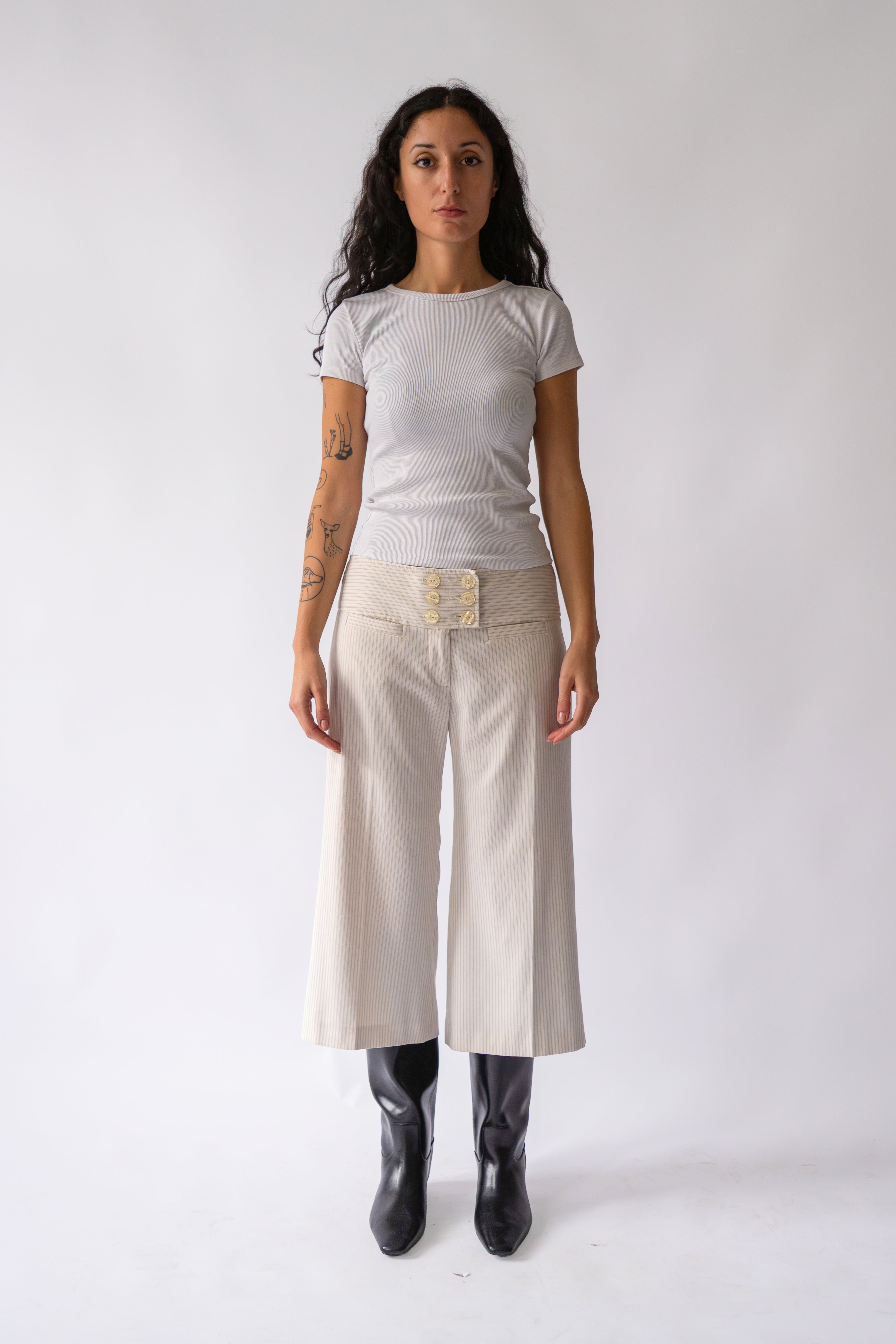 Butter Yellow Pinstripe Pantalon