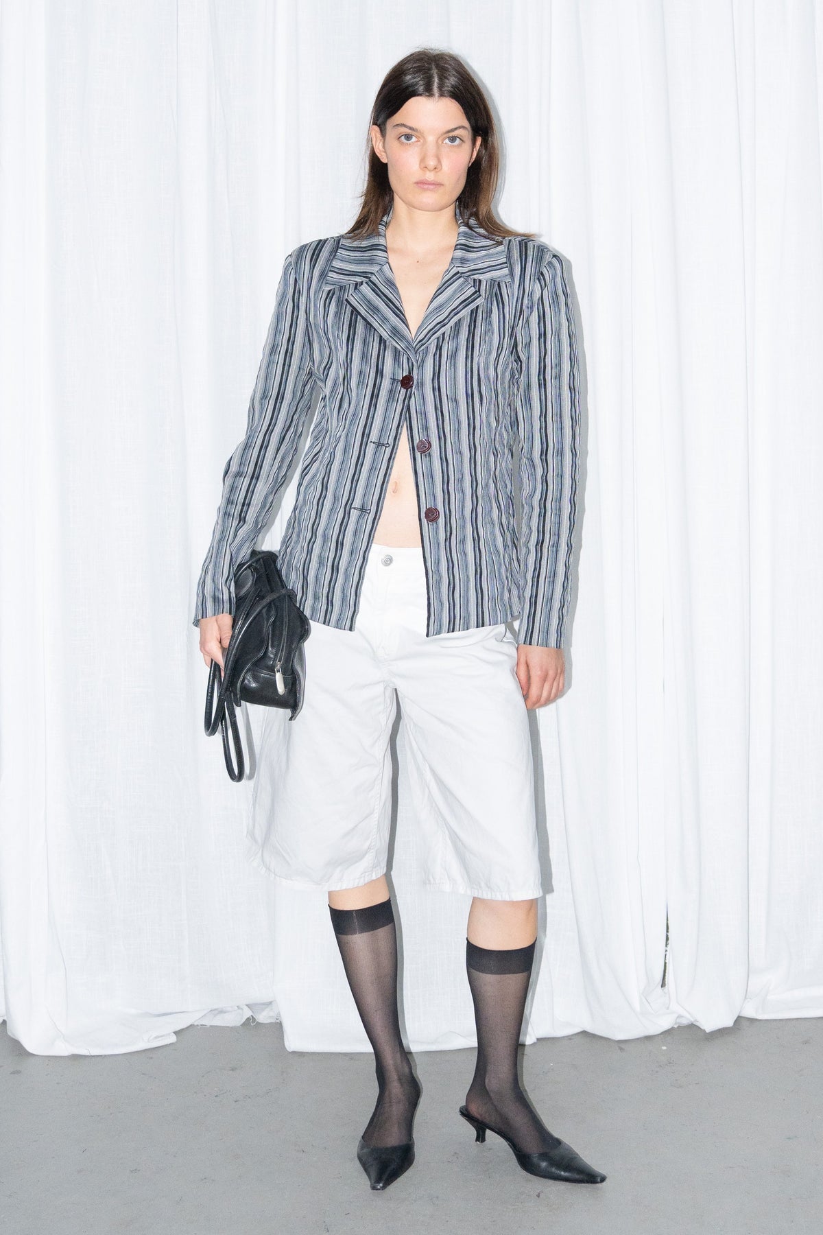 Black & Grey Striped Blazer