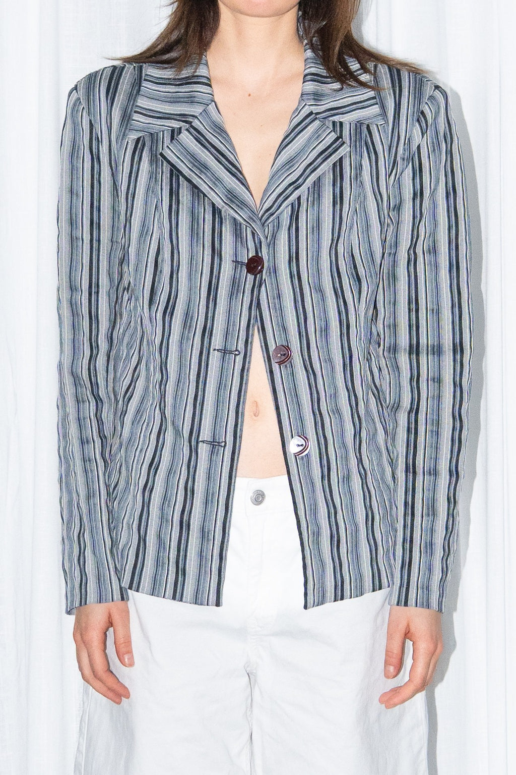 Black & Grey Striped Blazer