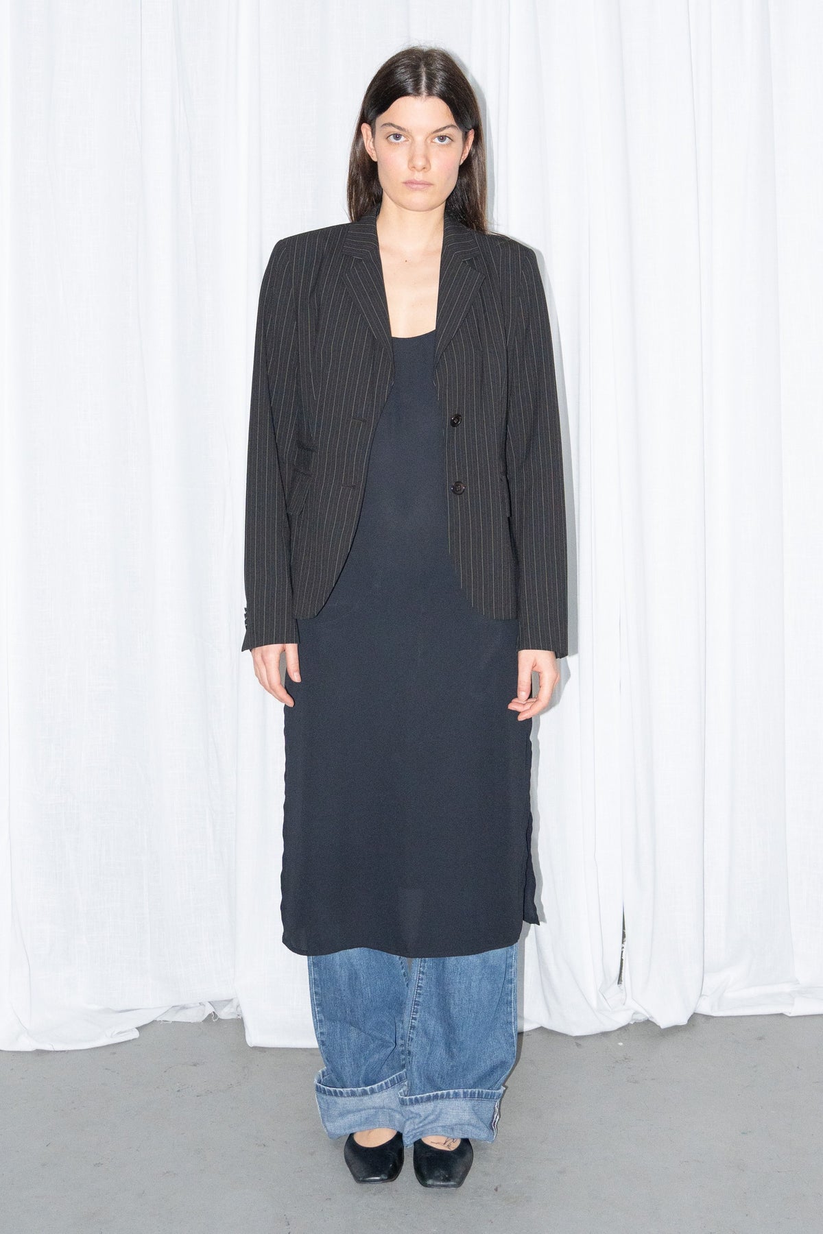 Black Pinstripe Blazer