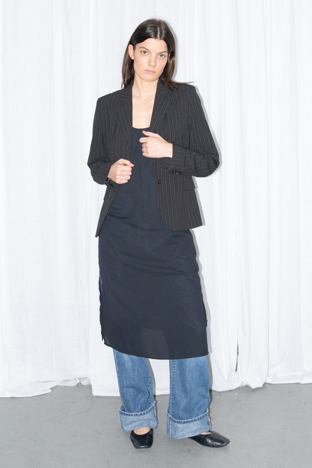Black Pinstripe Blazer