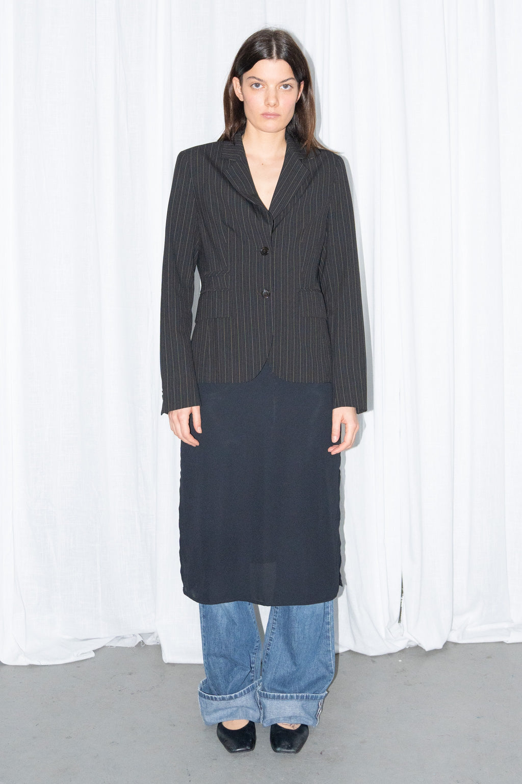 Black Pinstripe Blazer