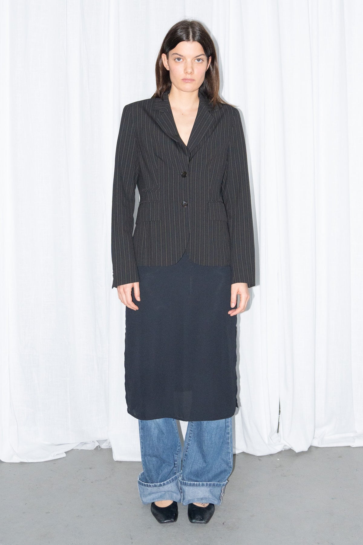 Black Pinstripe Blazer