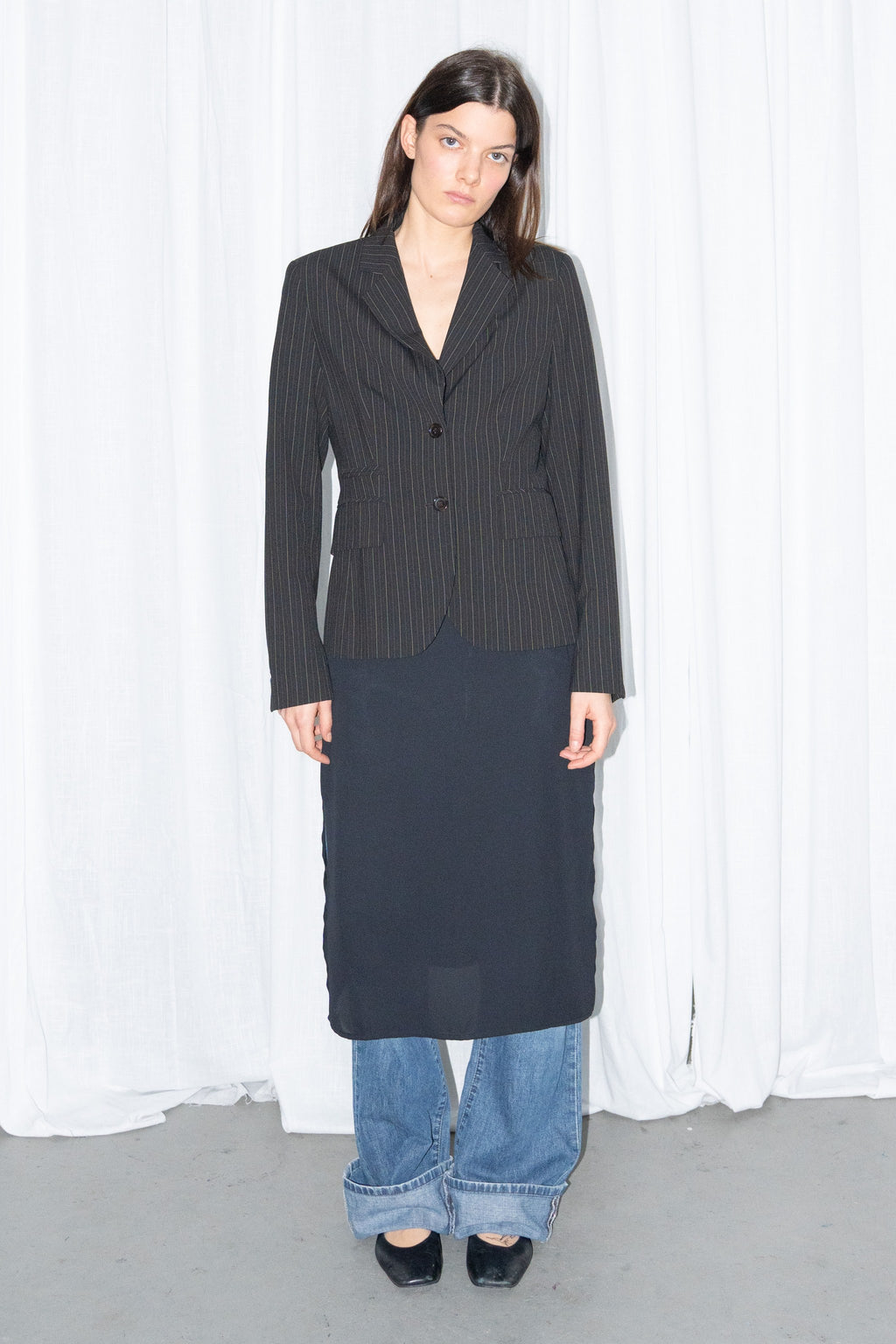 Black Pinstripe Blazer
