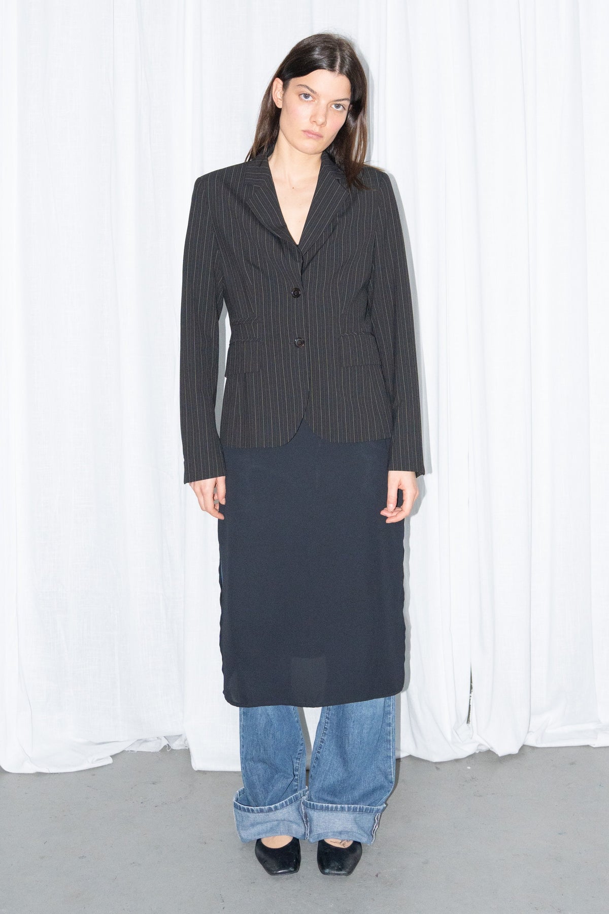 Black Pinstripe Blazer