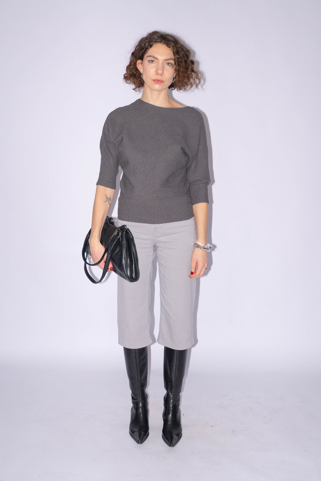 Grey Top 3/4 Sleeve Size XS/S