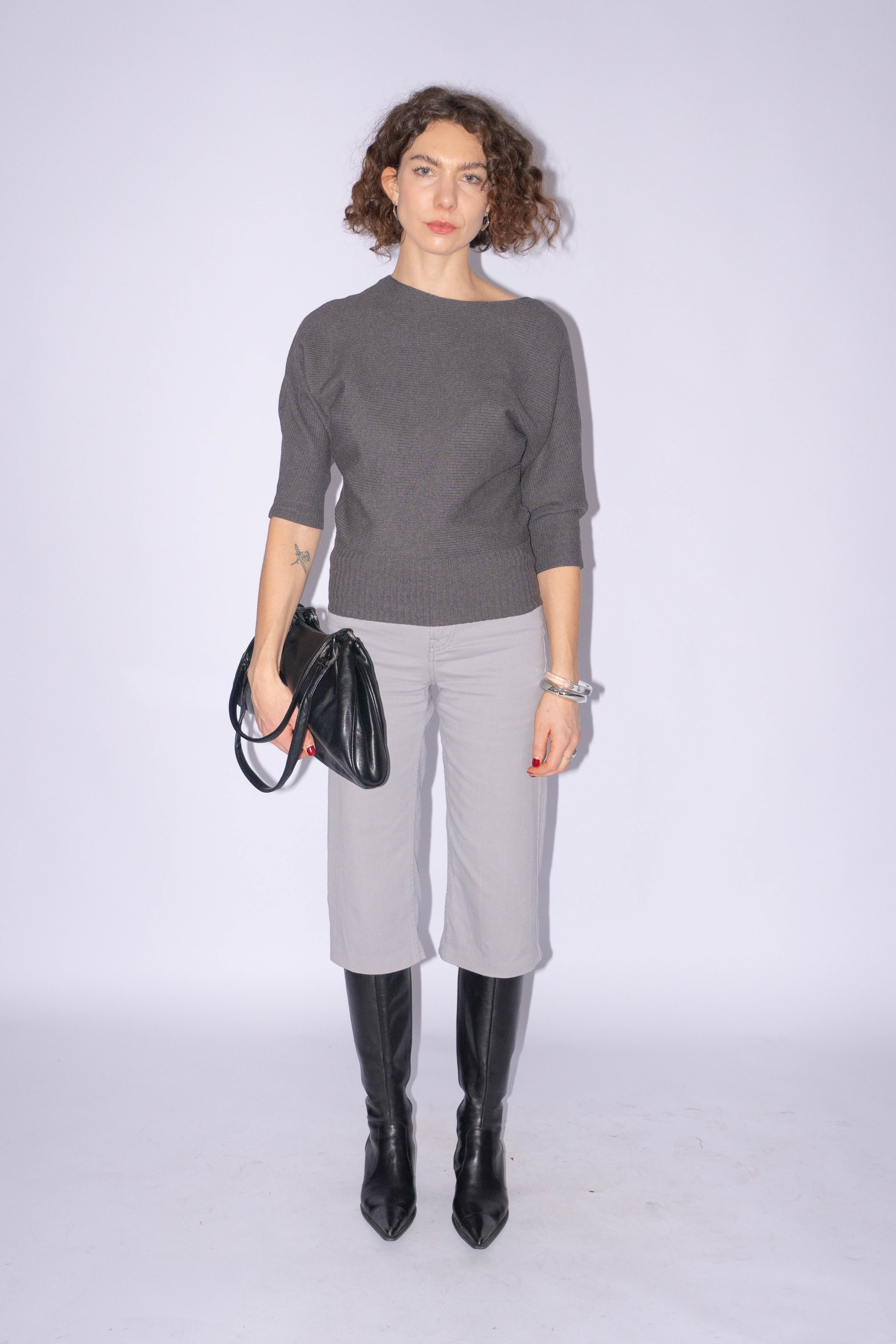 Grey Top 3/4 Sleeve Size XS/S