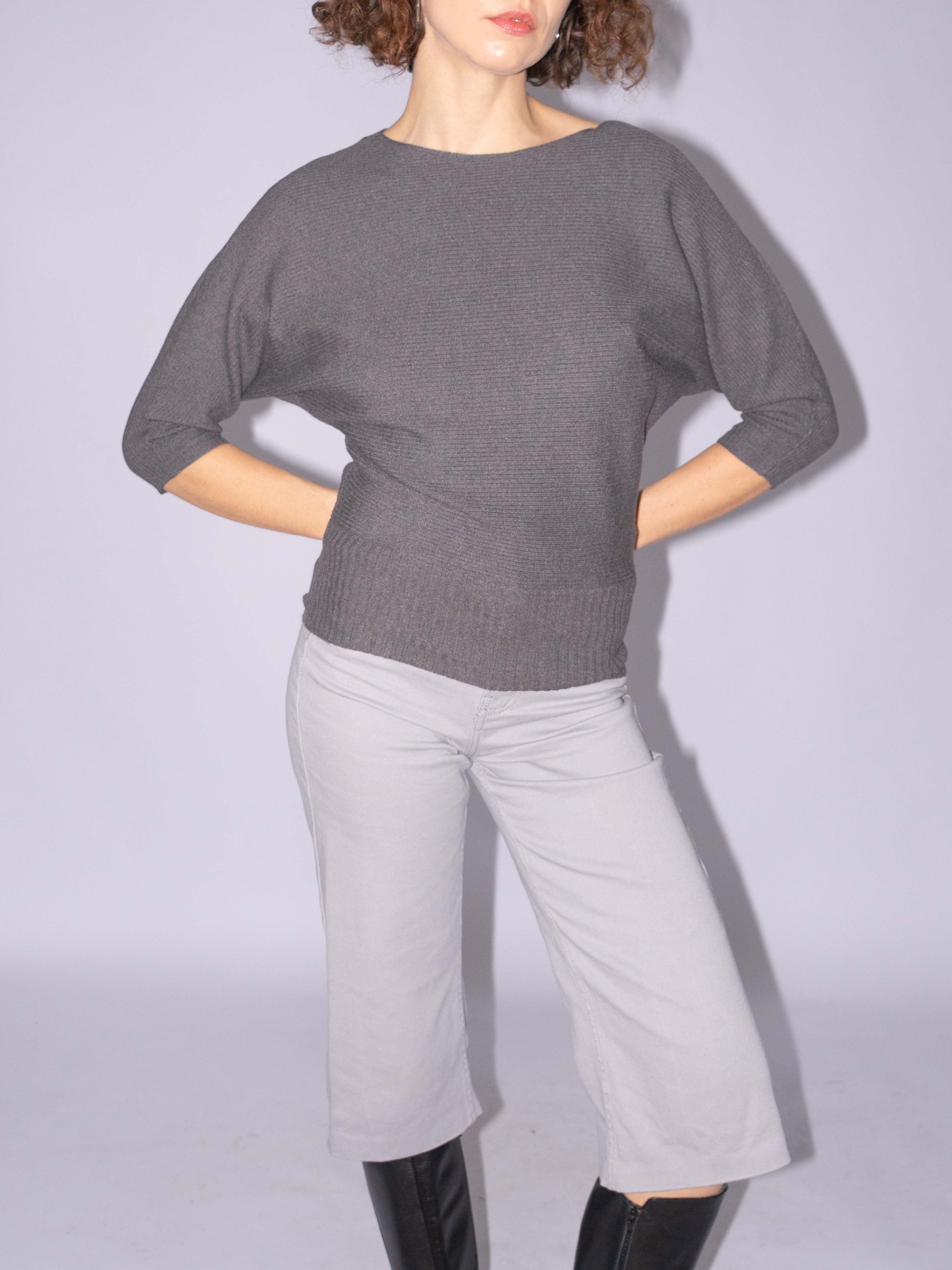 Grey Top 3/4 Sleeve Size XS/S