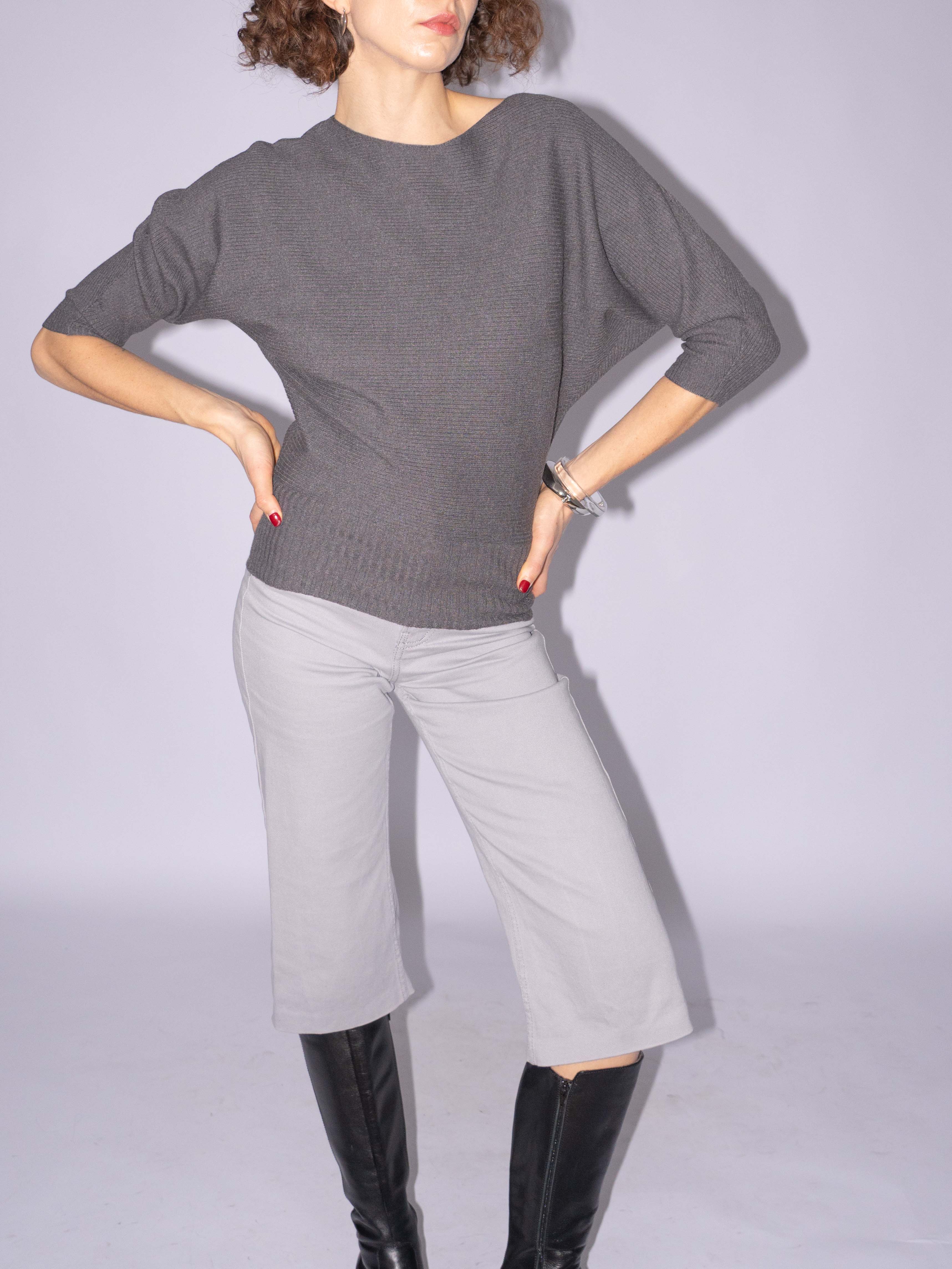 Grey Top 3/4 Sleeve Size XS/S