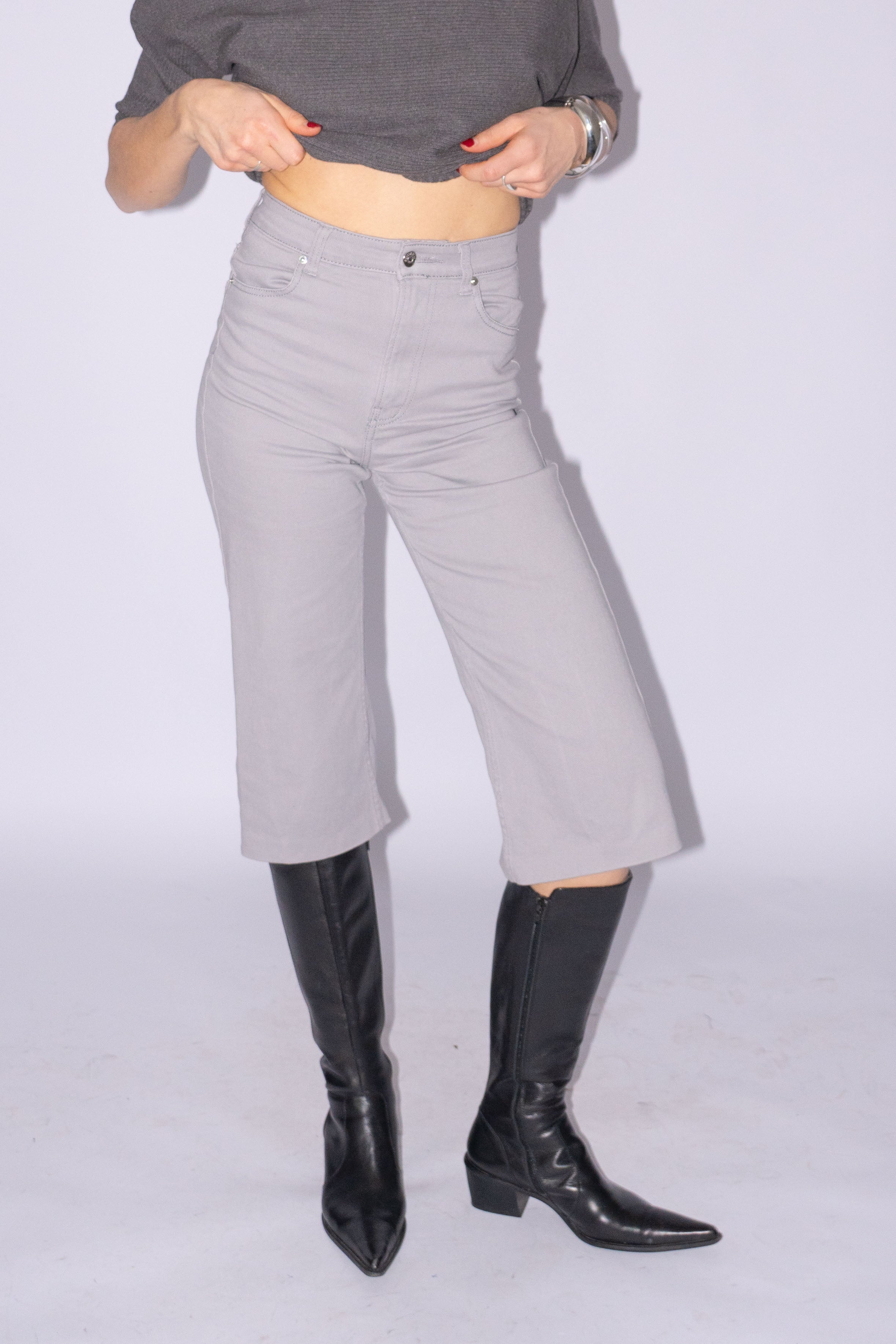 Grey Bermuda Jeans Size XS