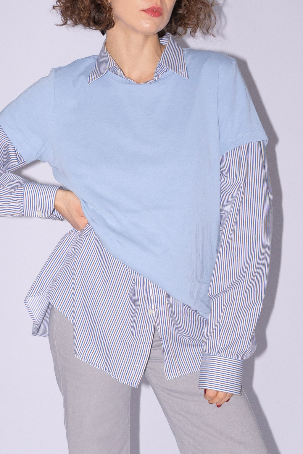 Blue Oversized Short Sleev T-Shirt Size L