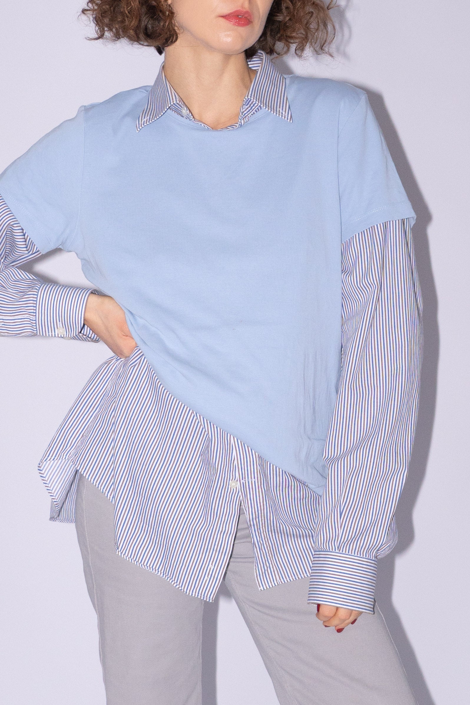 Blue Oversized Short Sleev T-Shirt Size L