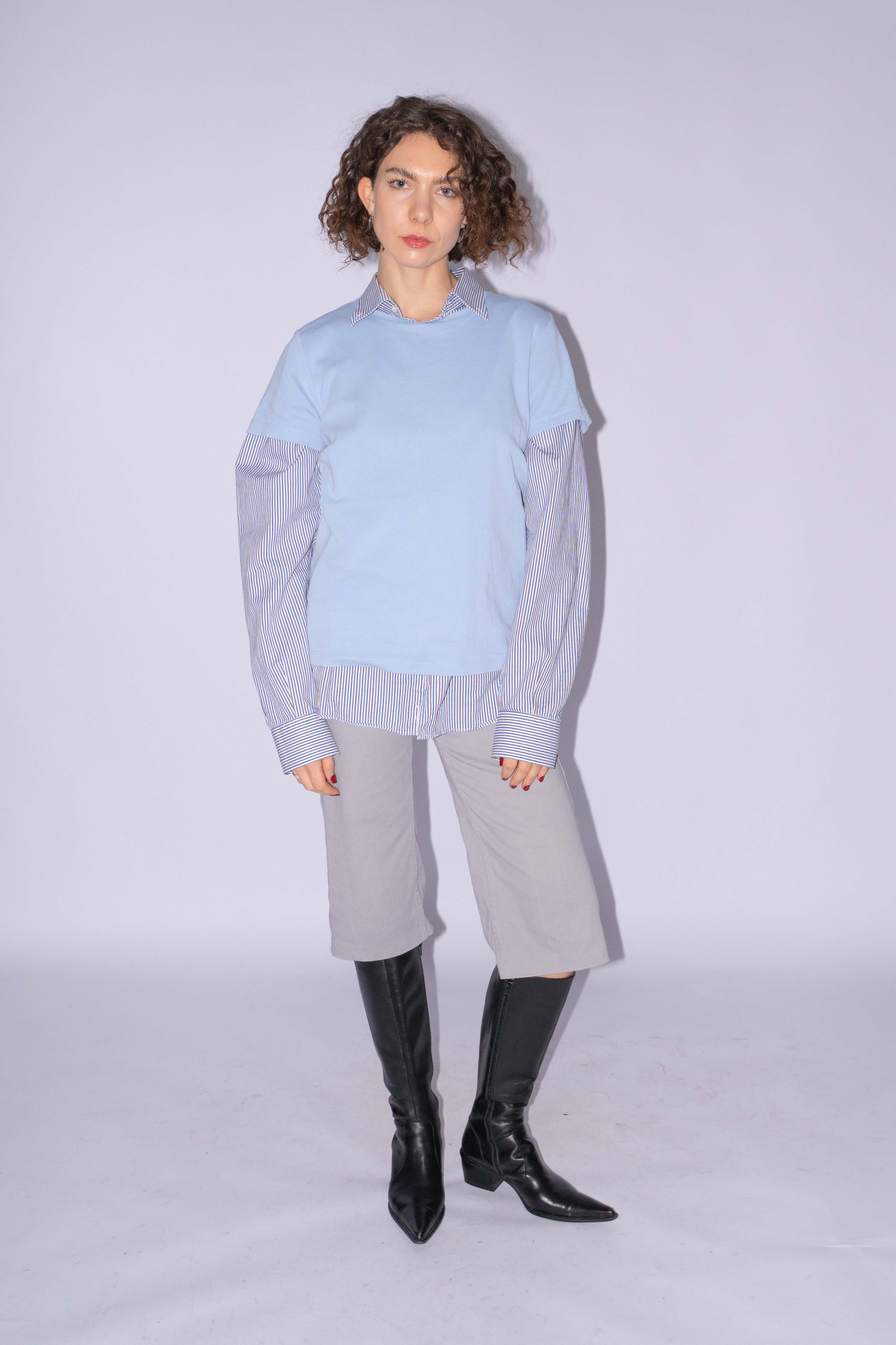 Blue Oversized Short Sleev T-Shirt Size L