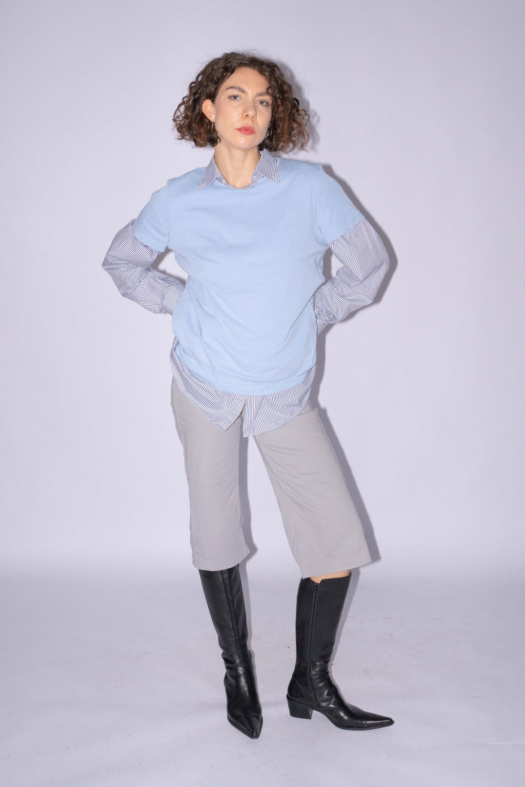 Blue Oversized Short Sleev T-Shirt Size L