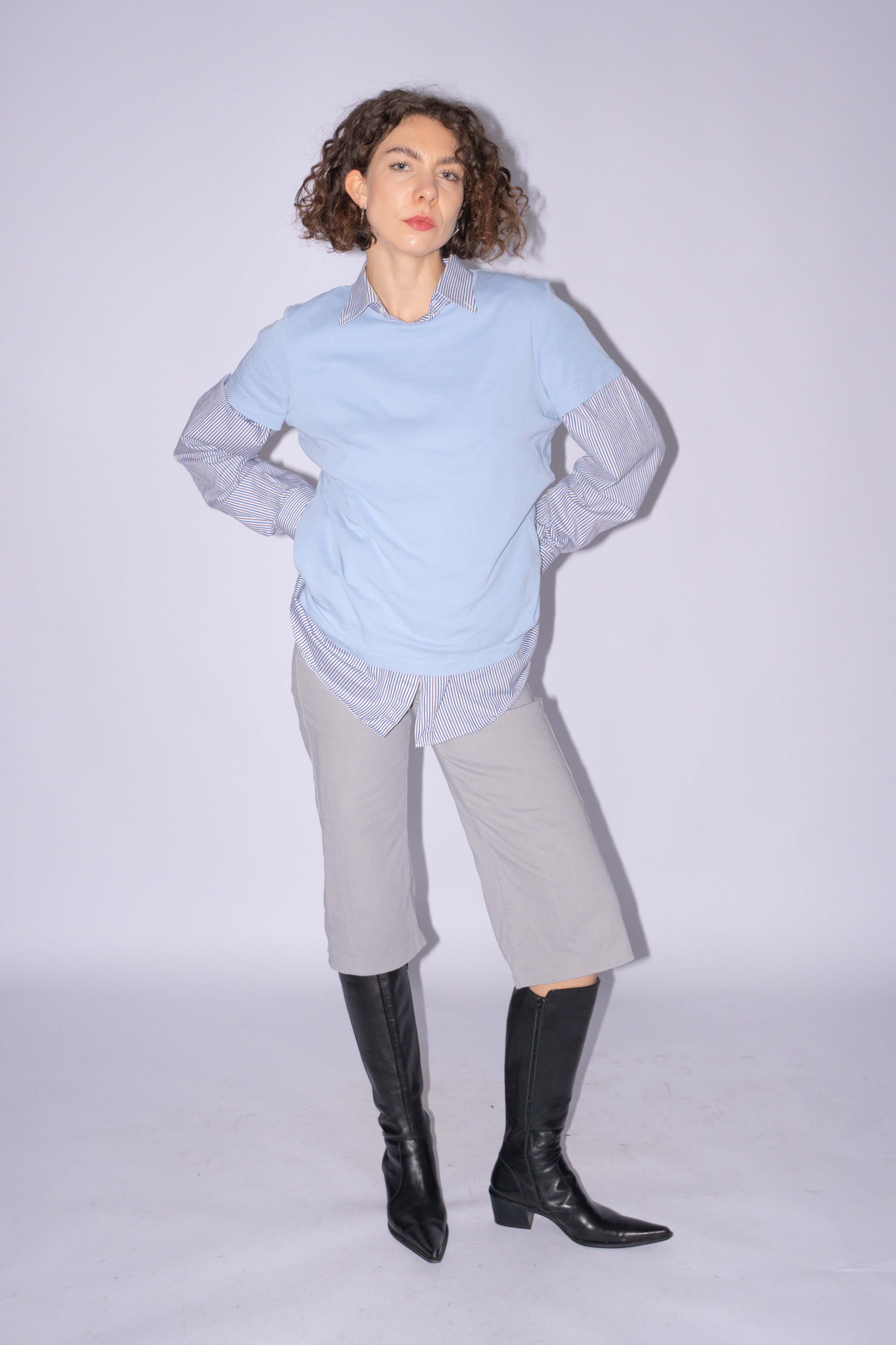 Blue Oversized Short Sleev T-Shirt Size L