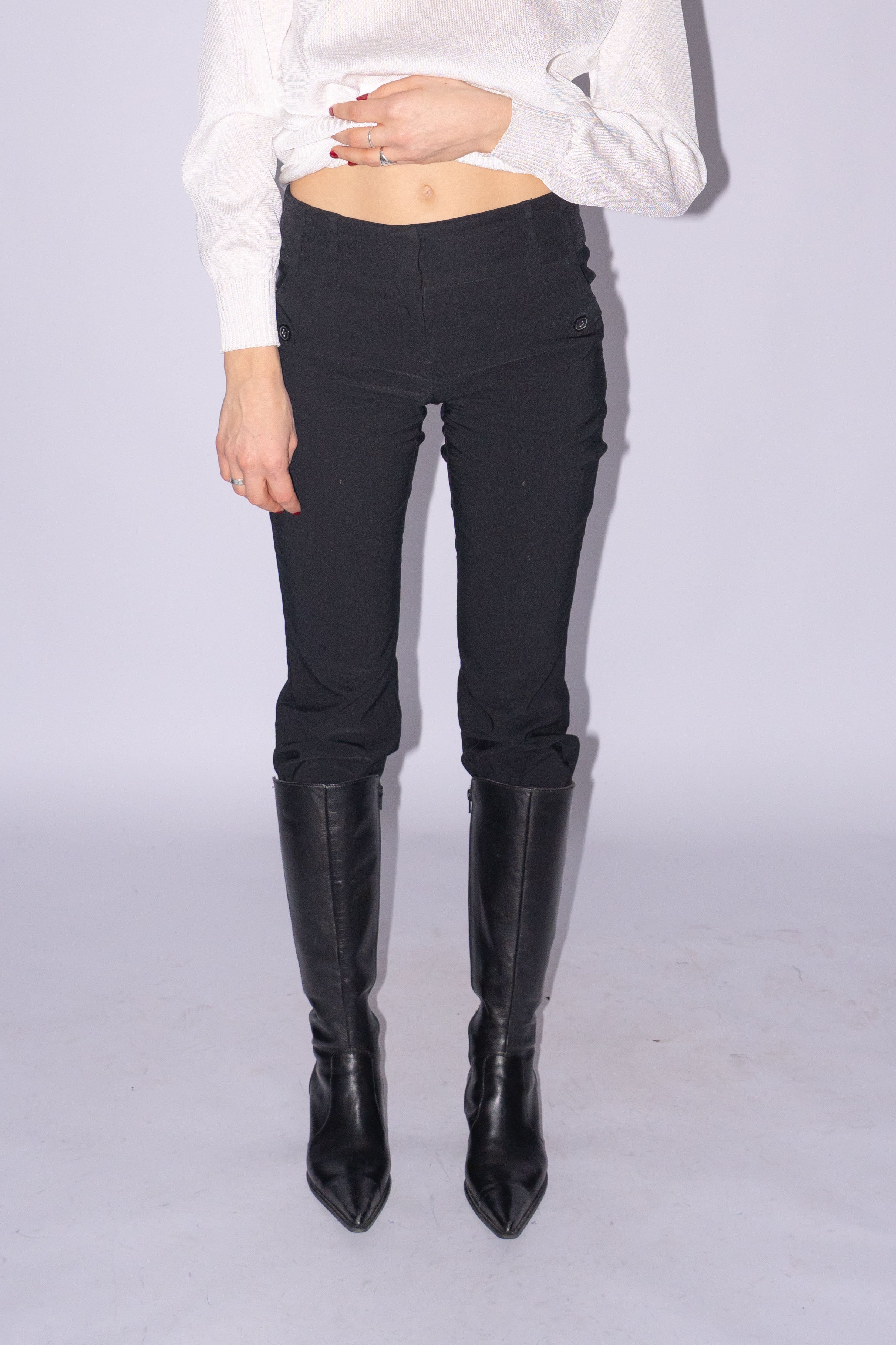 Black Bootcut Pantalon Size S