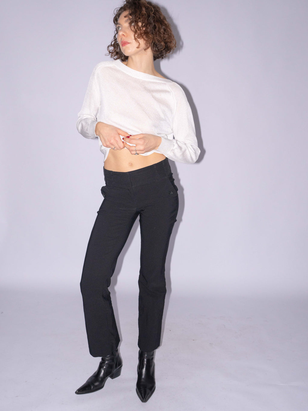 Black Bootcut Pantalon Size S