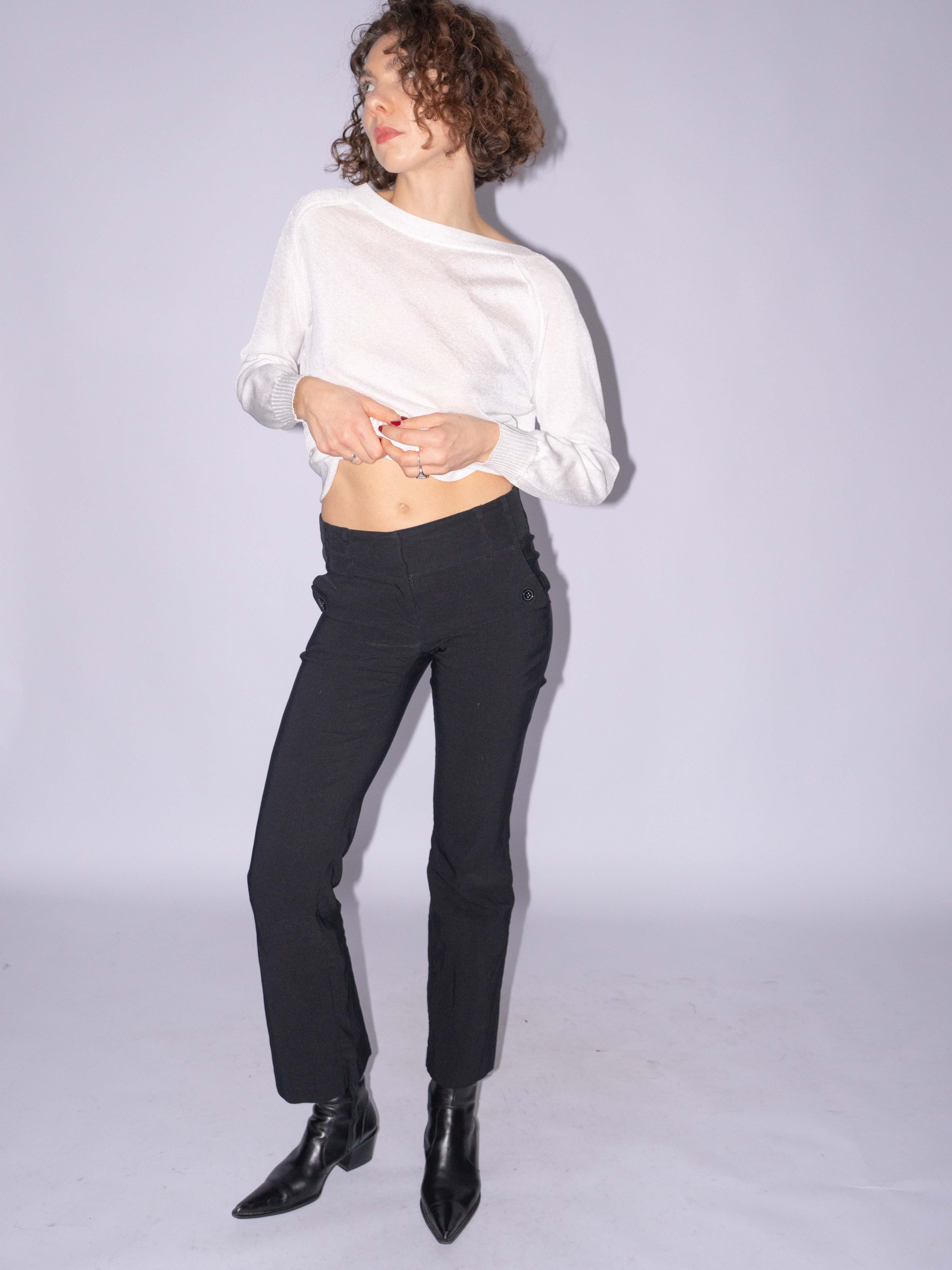 Black Bootcut Pantalon Size S