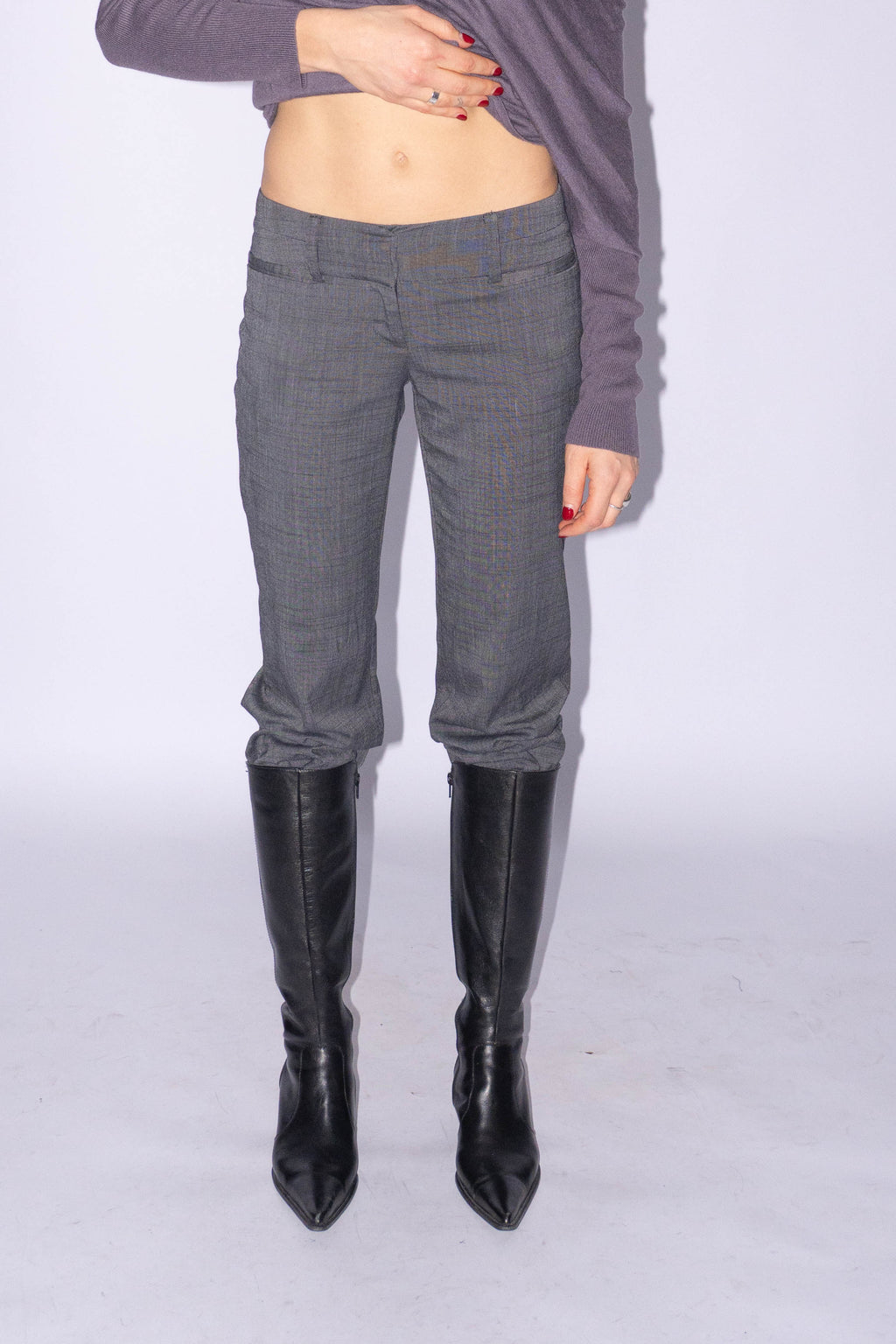 Grey Low Waist Pantalon Size XS