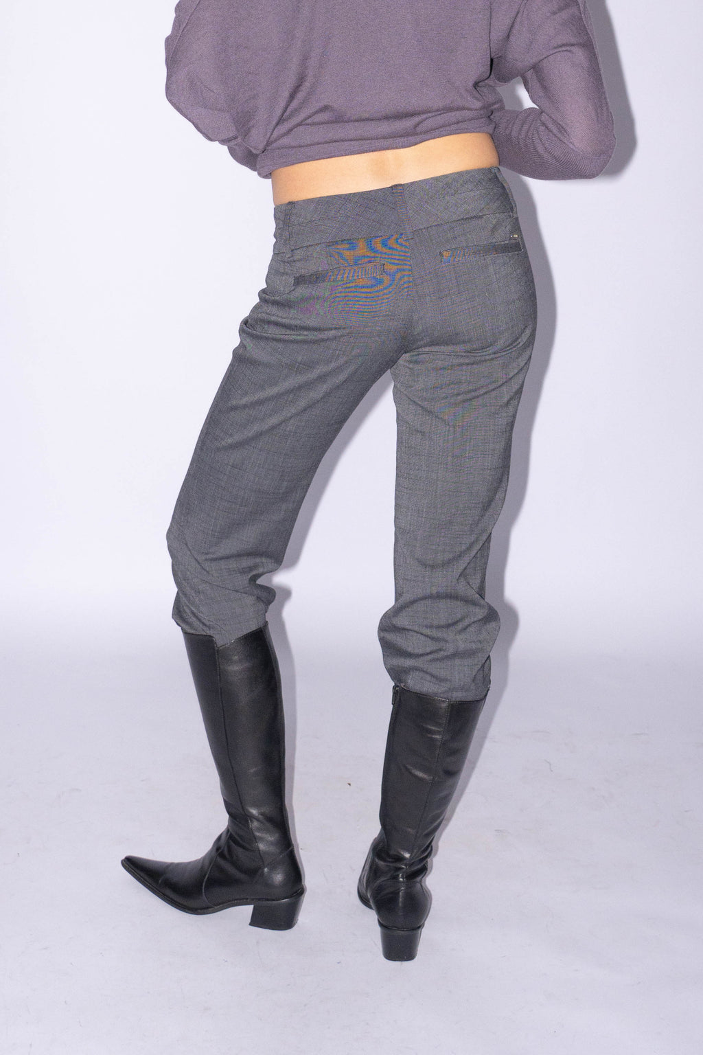 Grey Low Waist Pantalon Size XS