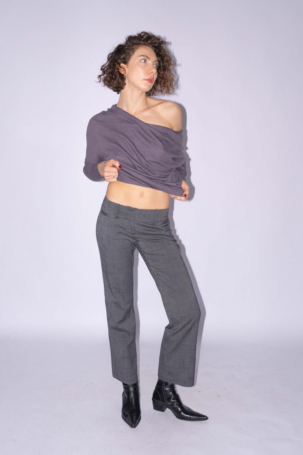 Grey Low Waist Pantalon Size XS