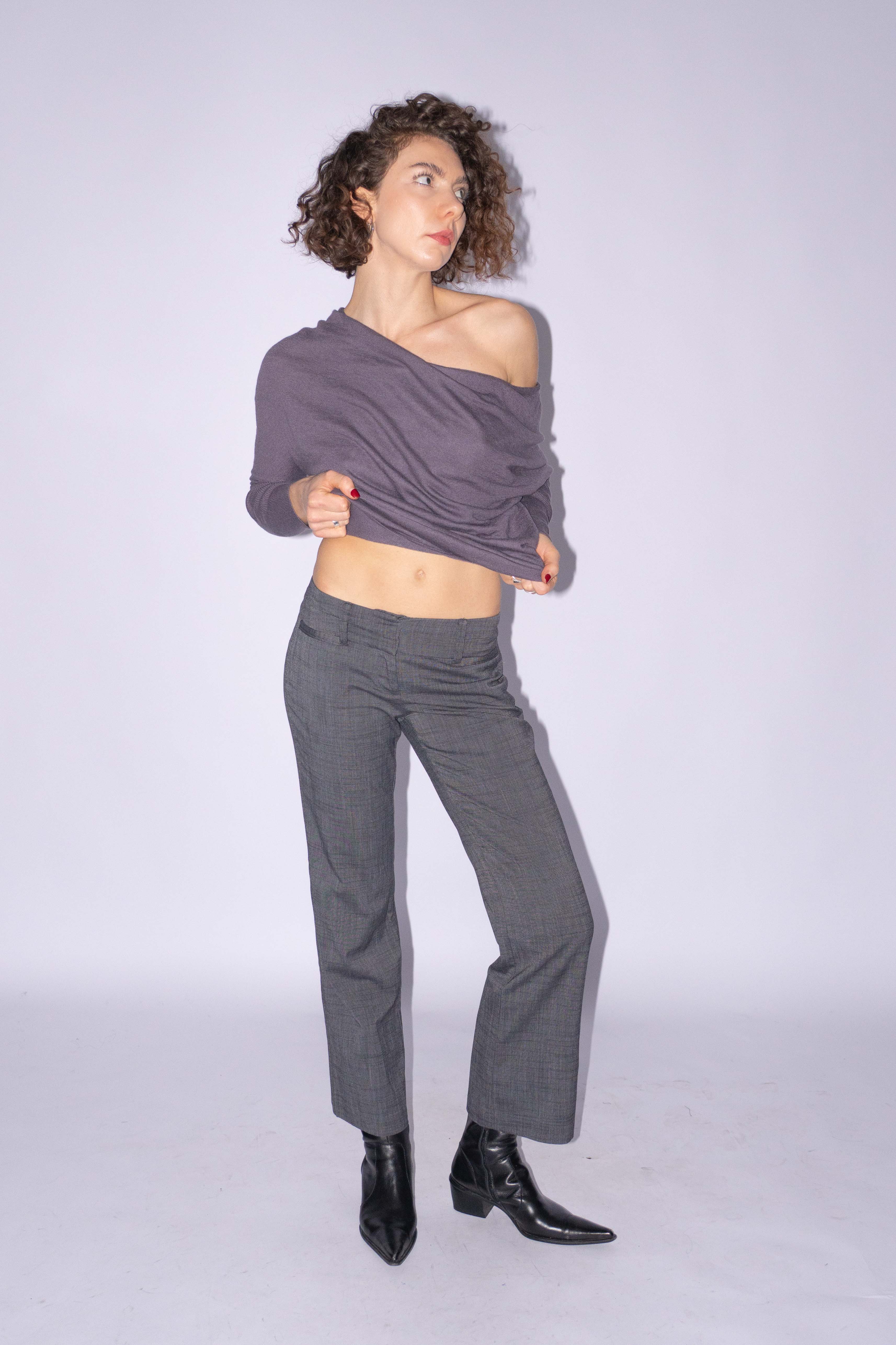 Grey Low Waist Pantalon Size XS