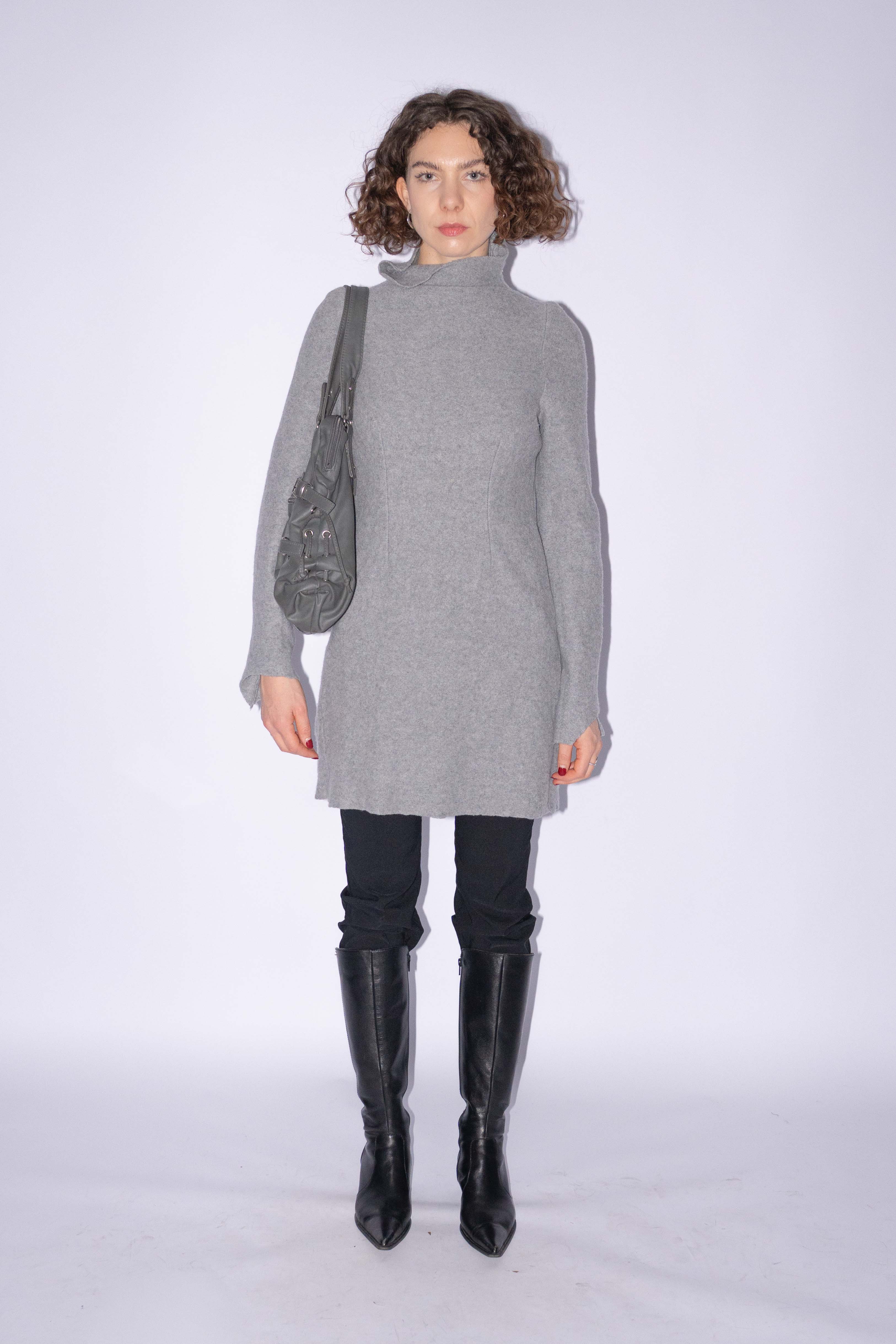 Maison Margiela Vintage Grey Destructed Knit Dress Size S/M