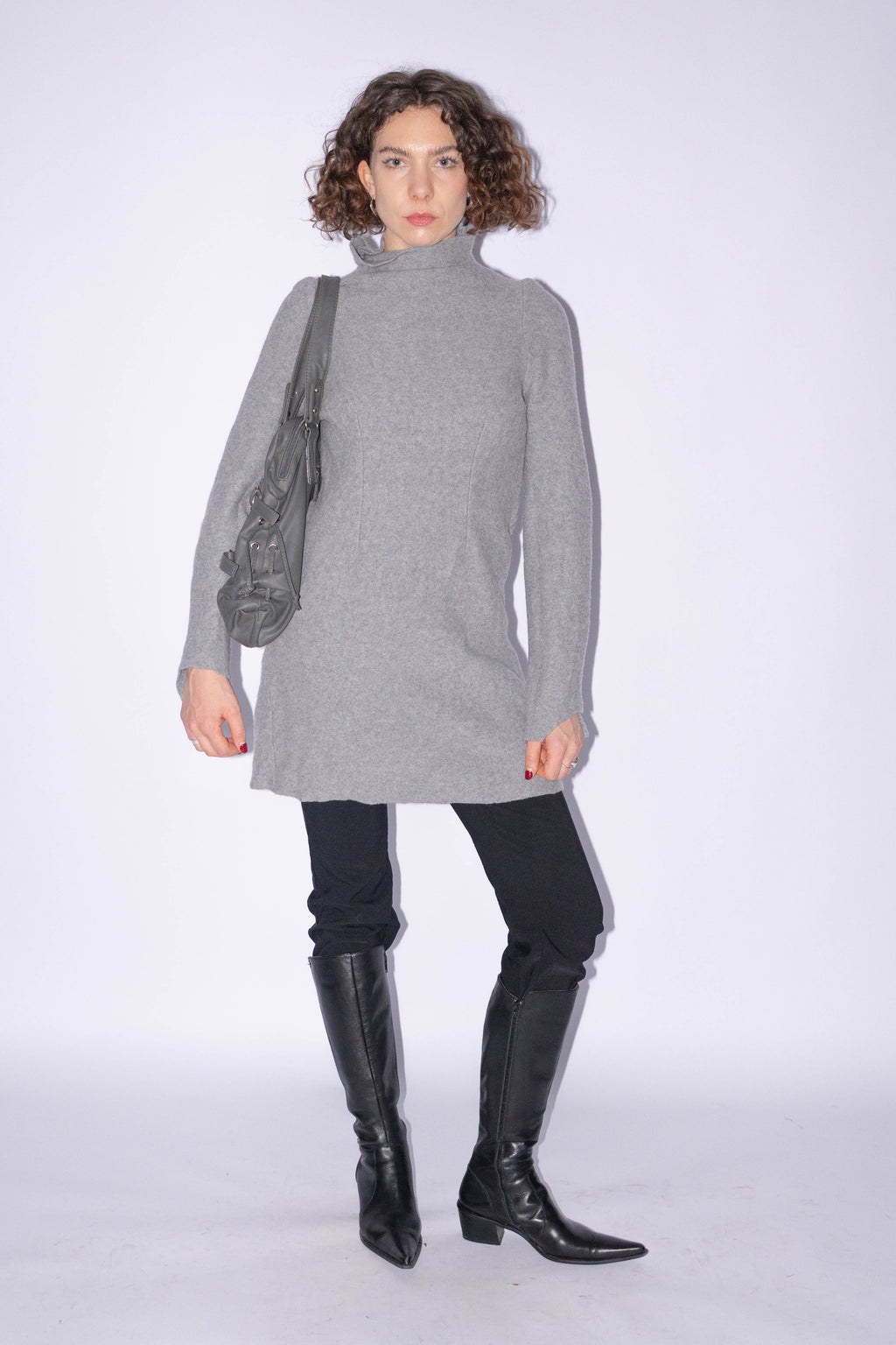 Maison Margiela Vintage Grey Destructed Knit Dress Size S/M