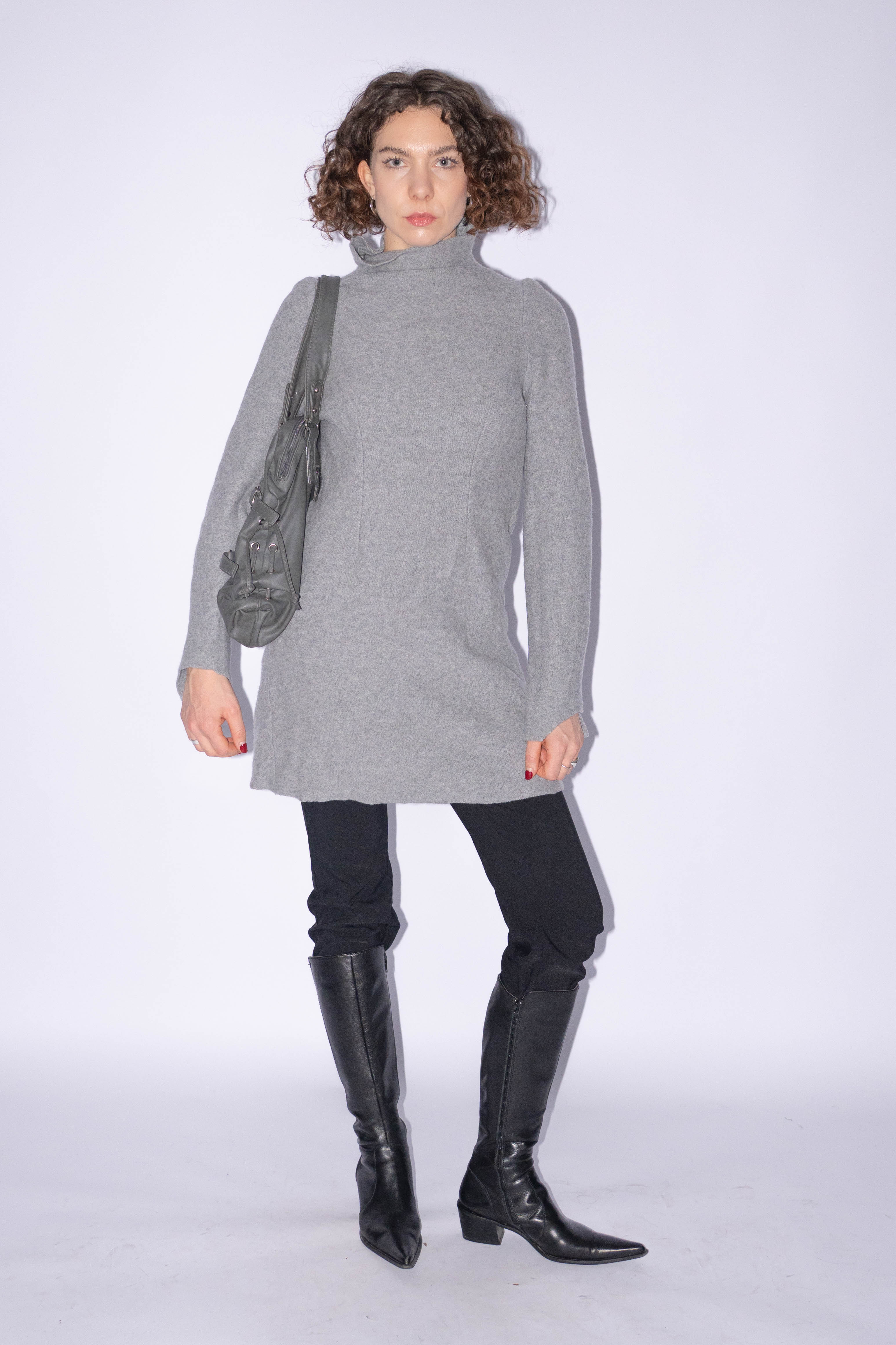 Maison Margiela Vintage Grey Destructed Knit Dress Size S/M