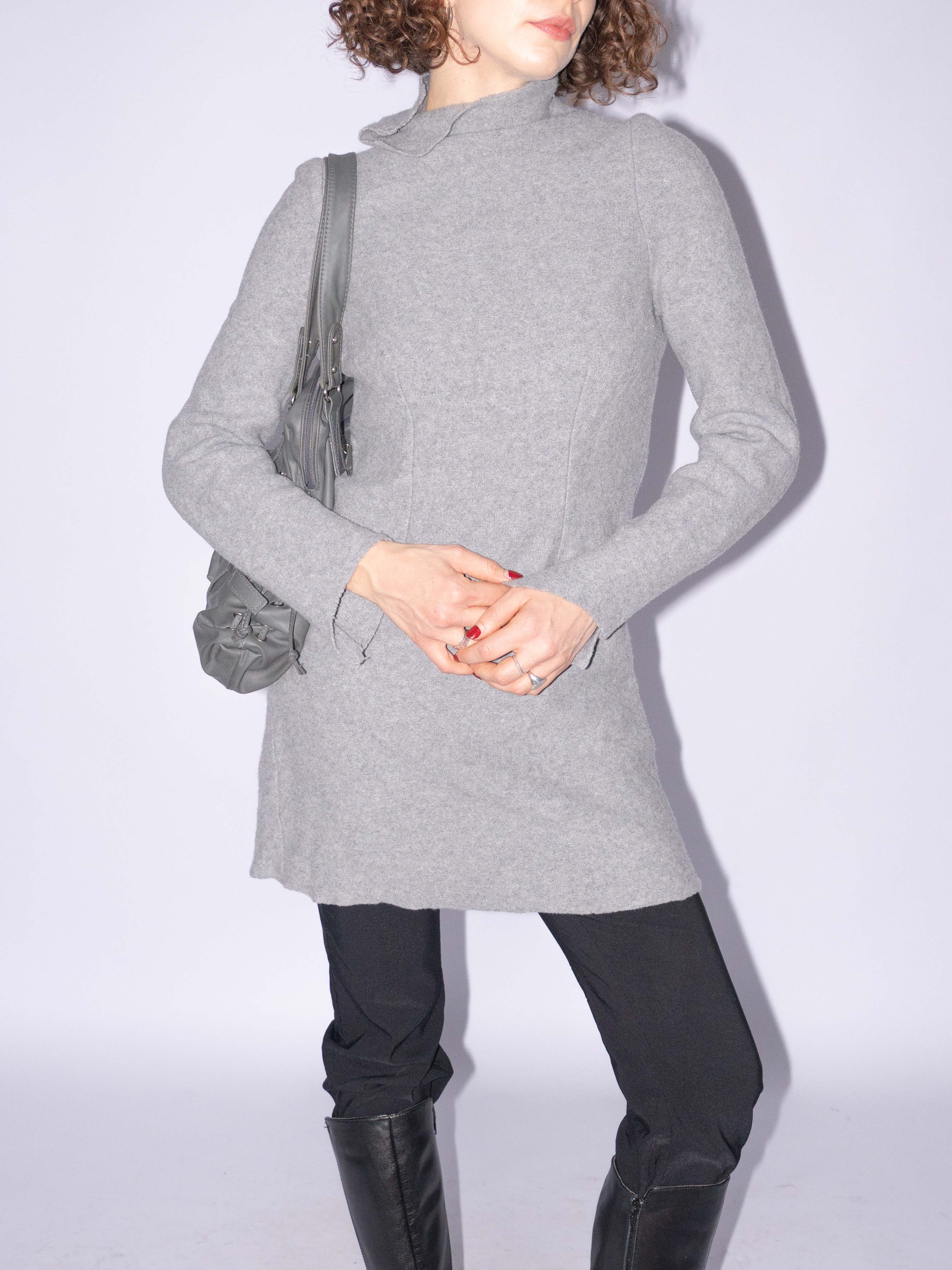 Maison Margiela Vintage Grey Destructed Knit Dress Size S/M