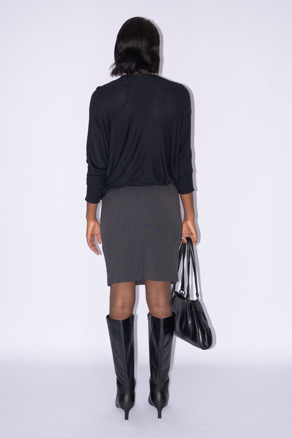 Grey Skirt Knee Length - Size M