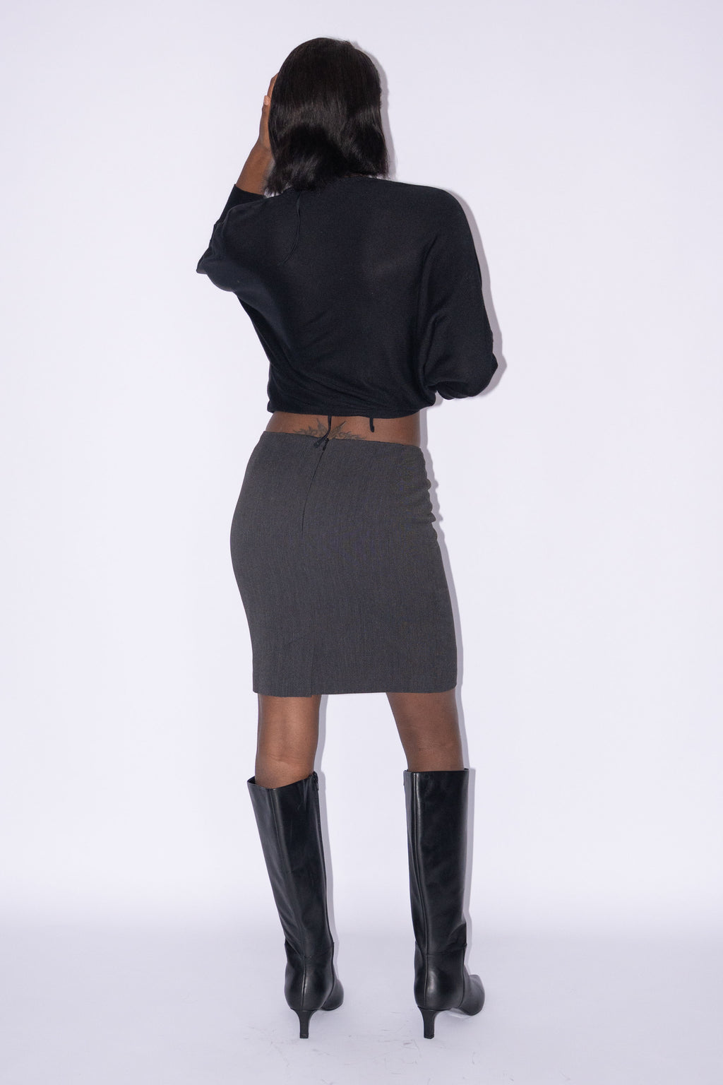 Grey Skirt Knee Length - Size M