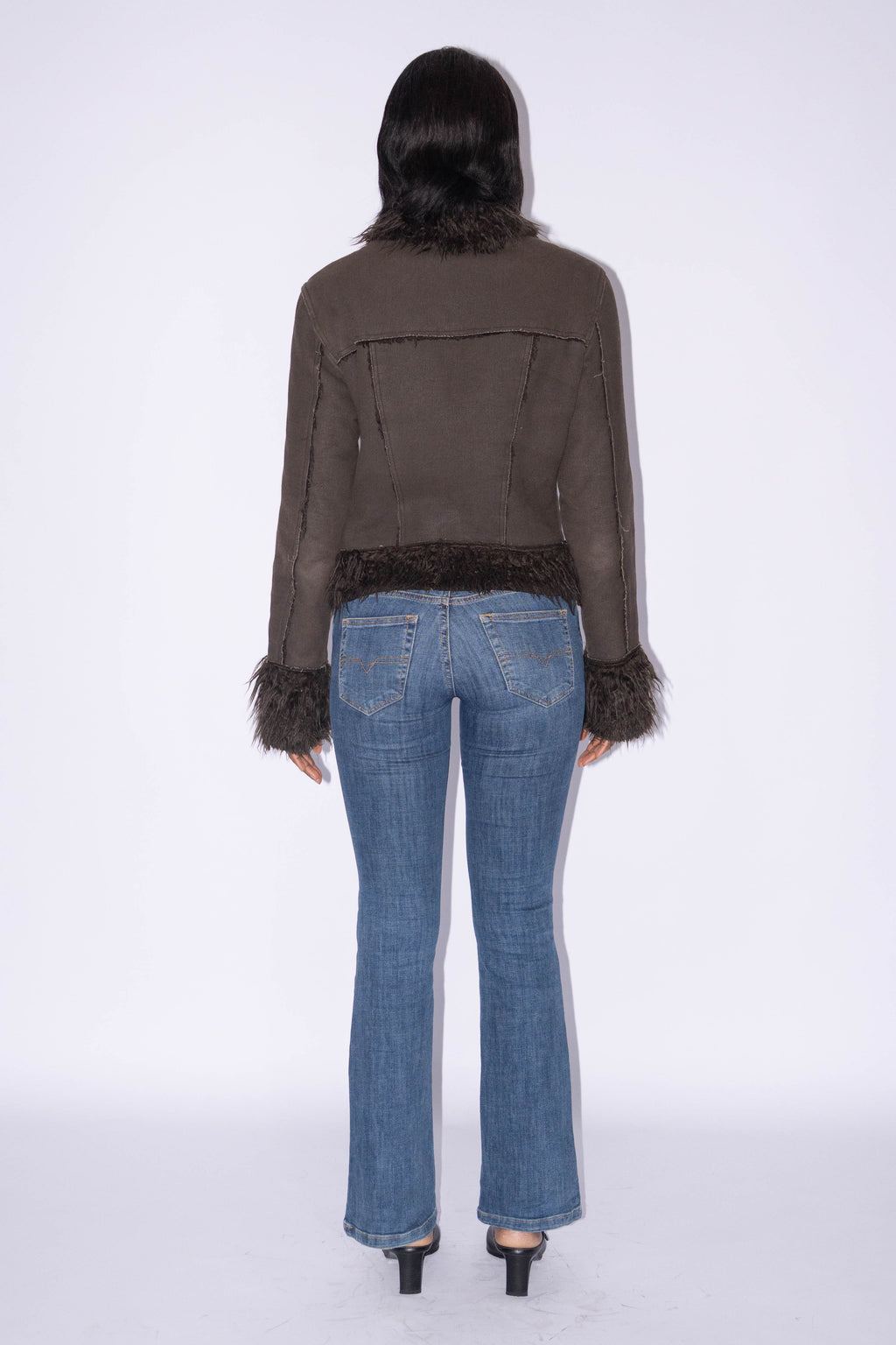 Brown Afghan Jacket Denim Cut - Size L