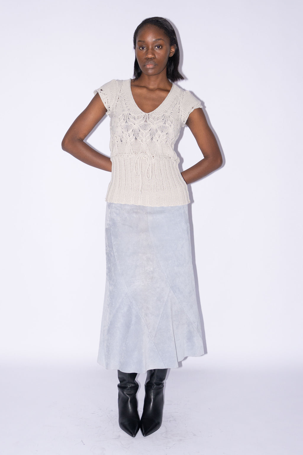 Beige Crochet Top - Size S/M