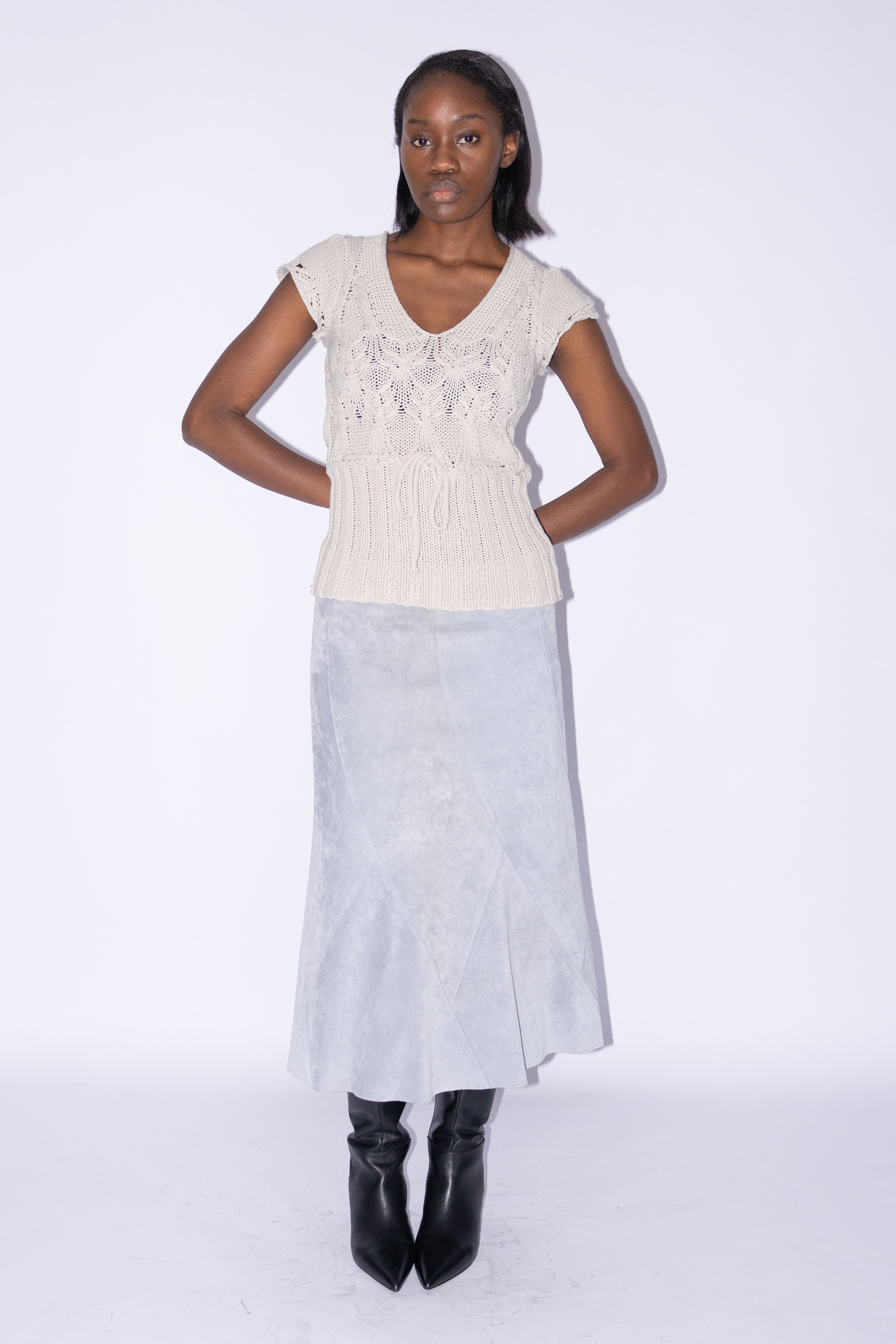 Beige Crochet Top - Size S/M