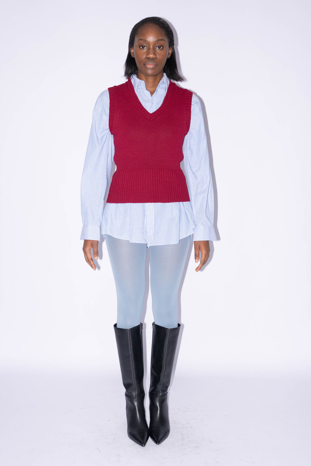 Sweater Vest Burgundy Red - Size S