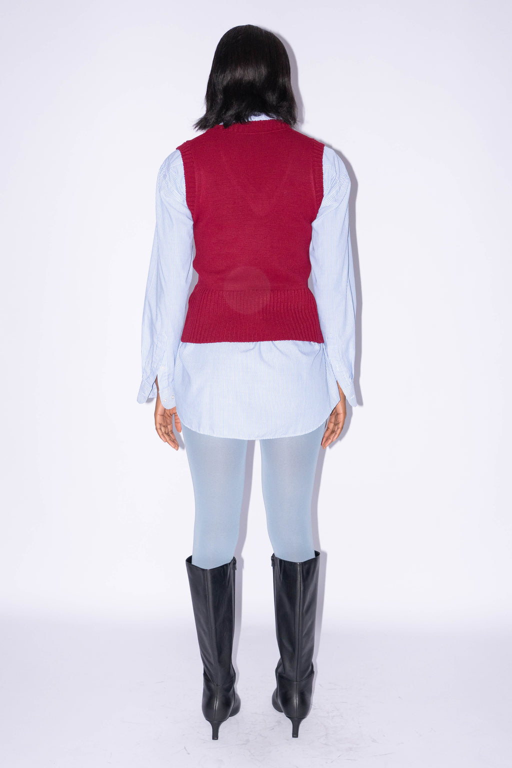 Sweater Vest Burgundy Red - Size S