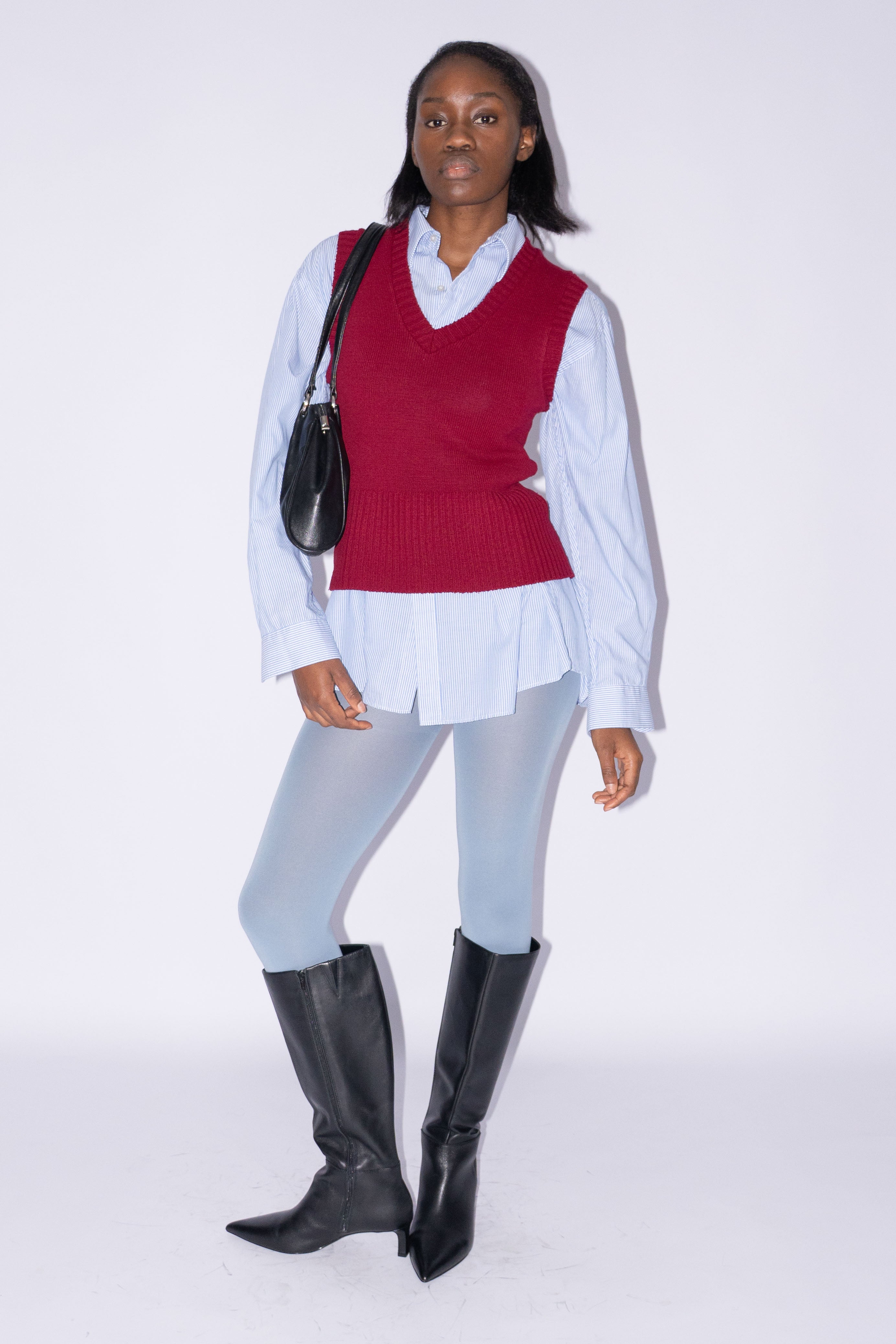 Sweater Vest Burgundy Red