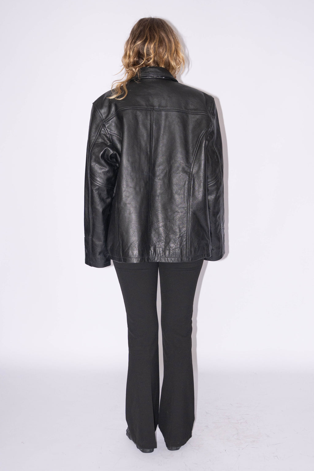 Boxy Leather Jacket - Size L