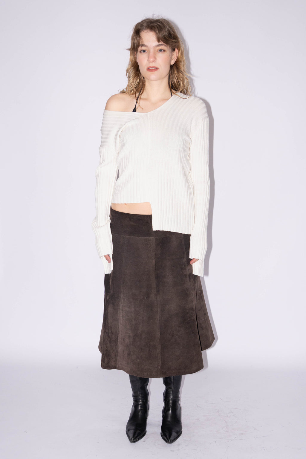 Helmut Lang Knit Jumper Destructed/Asymmetric - Size S