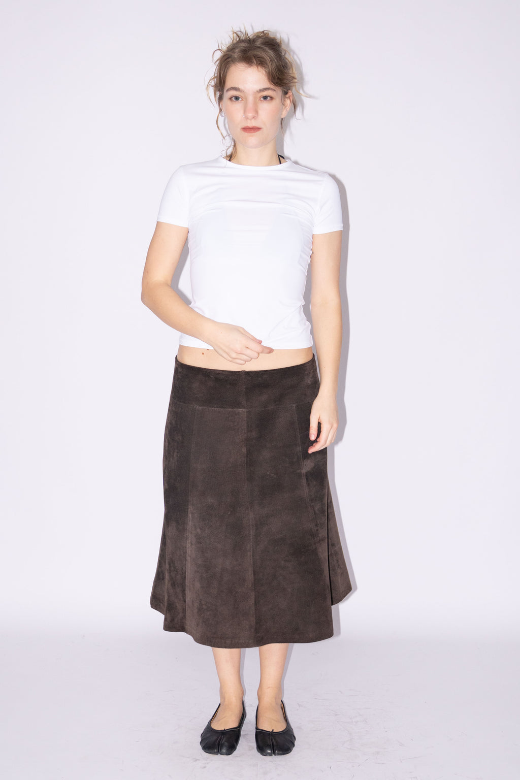 Brown Suede Skirt - Size L
