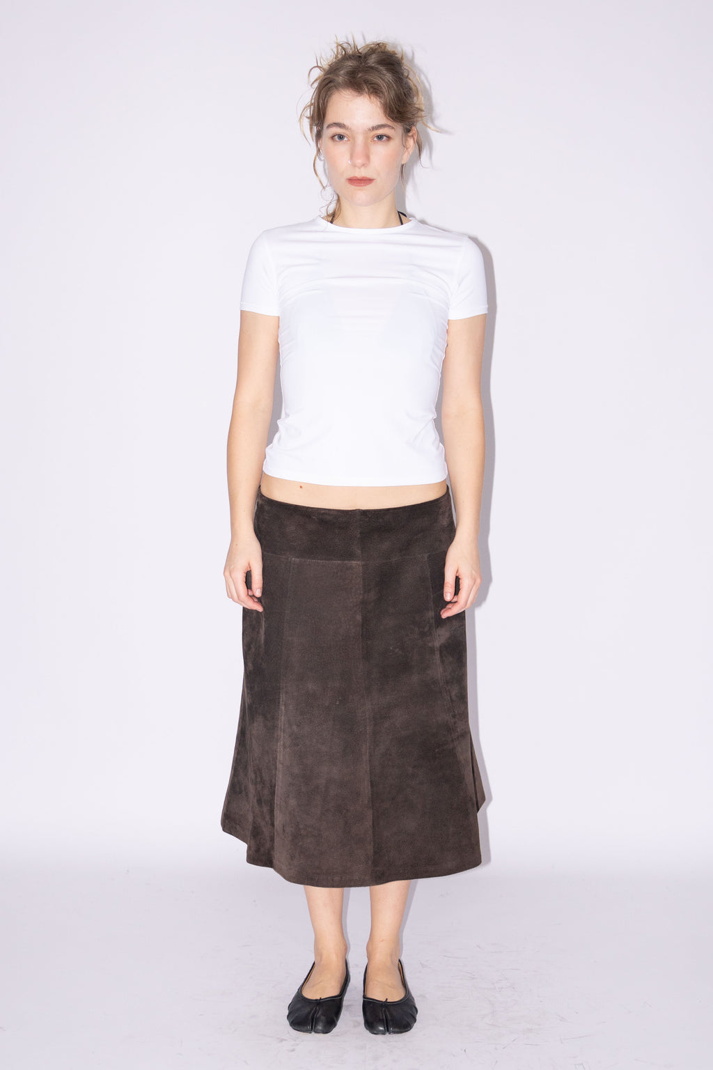 Brown Suede Skirt - Size L
