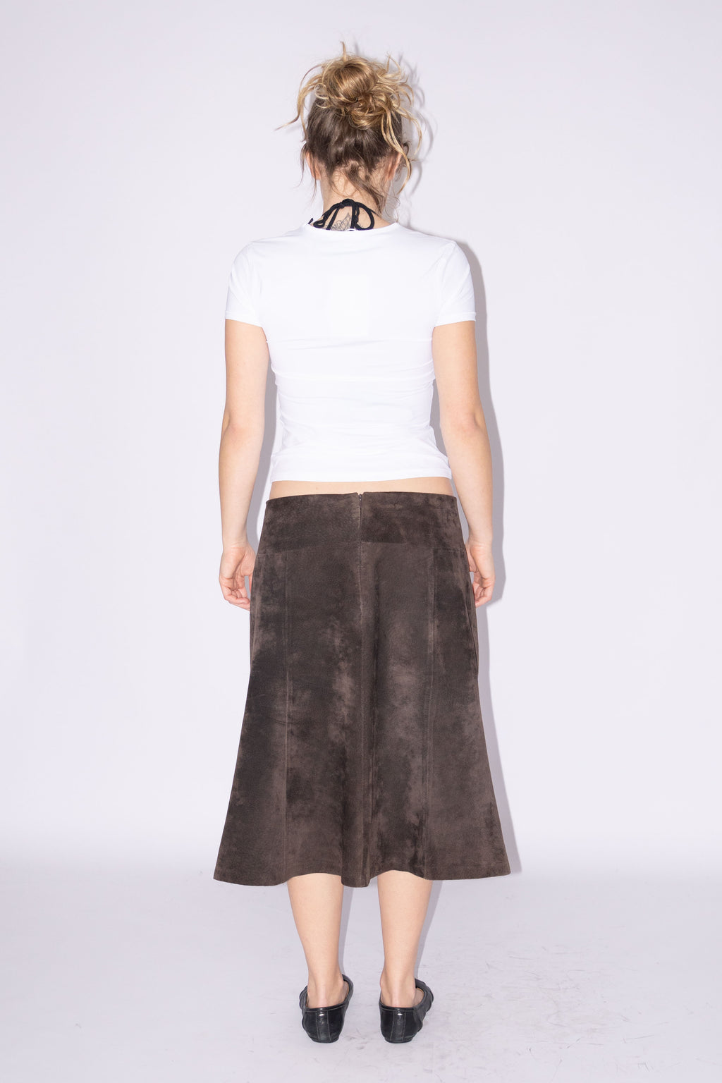 Brown Suede Skirt - Size L