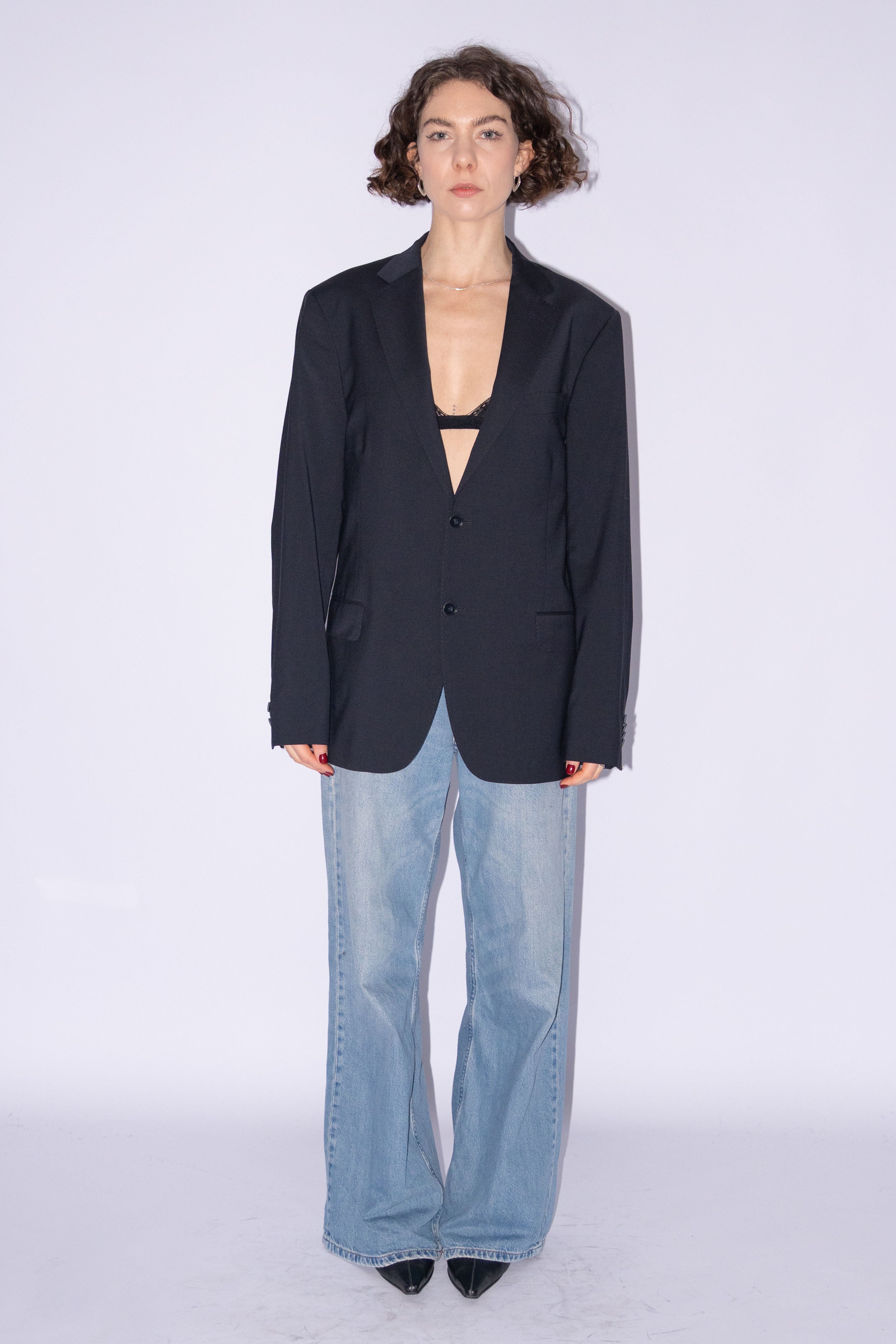 Dark Blue Blazer Wool