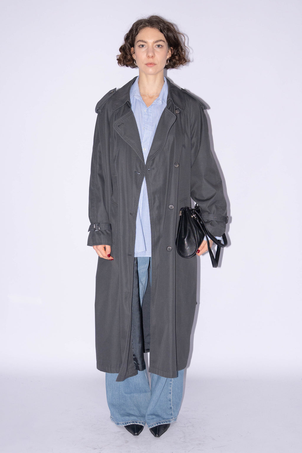Grey Trenchcoat Cotton Mix  - Size XL