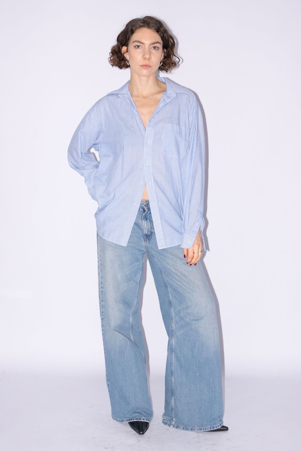 Blue Striped Blouse Light - Size XL